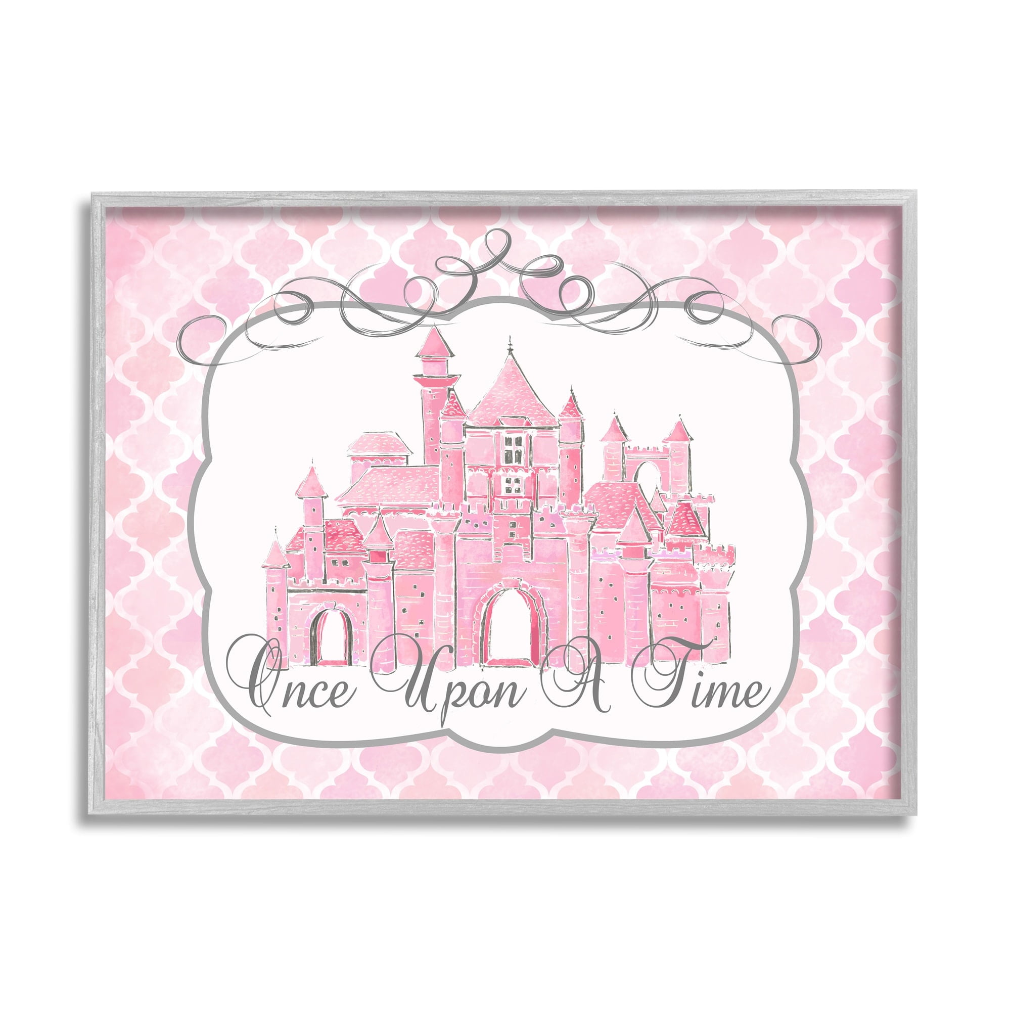 Stupell Industries Once Upon a Time Pink Water Color Castle, 16 x 20,Design by Reesa Qualia