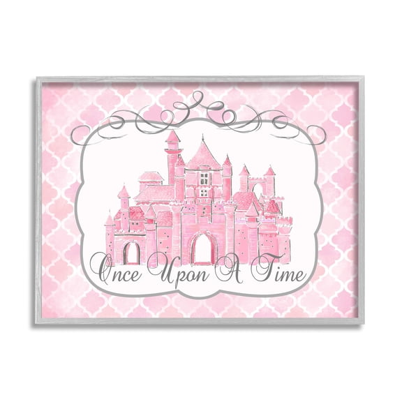 Stupell Industries Once Upon a Time Pink Water Color Castle, 16 x 20,Design by Reesa Qualia