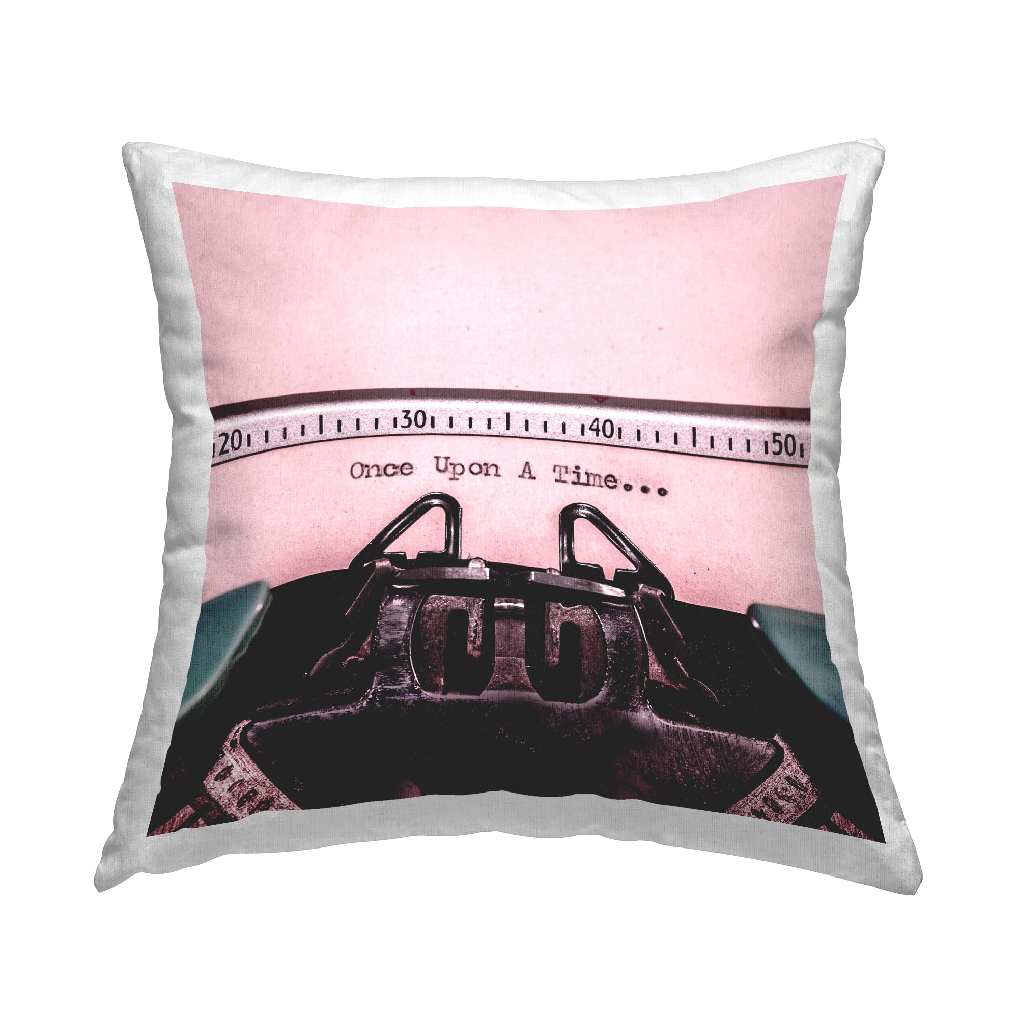 Stupell Industries Once Upon a Time Typewriter Square Decorative Printed Throw Pillow Design By Pink Sherbet Photography, 18 x 18