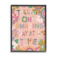 thumbnail image 1 of Stupell Industries One Amazing Day Motivational Phrase Children's Flower Rainbows,16 x 20, Design by Lisa Perry Whitebutton, 1 of 7