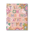 thumbnail image 1 of Stupell Industries One Amazing Day Motivational Phrase Children's Flower Rainbows,30 x 40, Design by Lisa Perry Whitebutton, 1 of 5