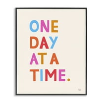 Stupell Industries One Day At A Time Text & Numbers Painting Black Framed Art Print Wall Art, 11 x 14