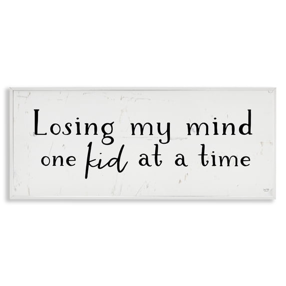 Stupell Industries Rustic Lodge One Kid At A Time White Framed Giclee Art, 30 x 13, by Lux + Me Designs
