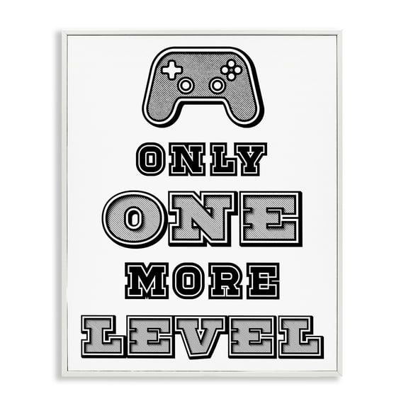 Stupell Industries One Level Motivational Gamer White Framed Giclee Art, design by Marcus Prime