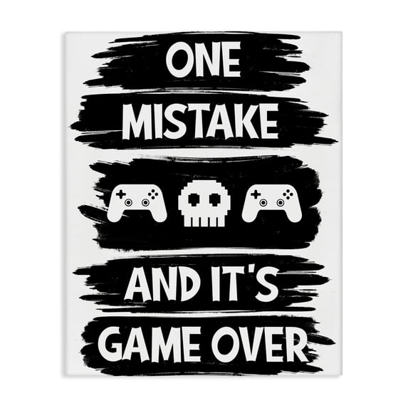 Stupell Industries Contemporary One Mistake It's Game Over Canvas Art, 24 x 30, by Marcus Prime