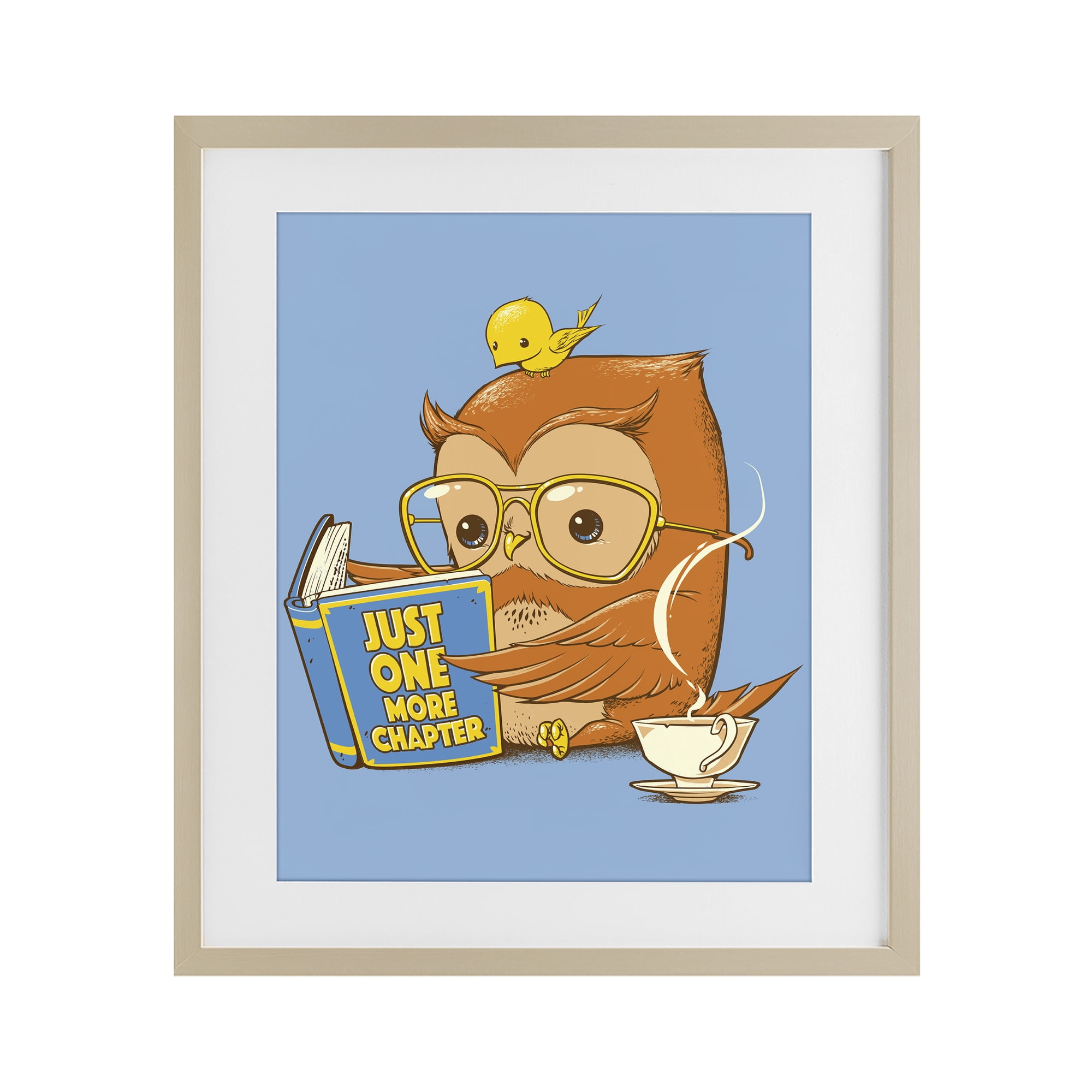 Stupell Industries One More Chapter Owl Birch Framed Print Under Glass, design by Tobe Fonseca