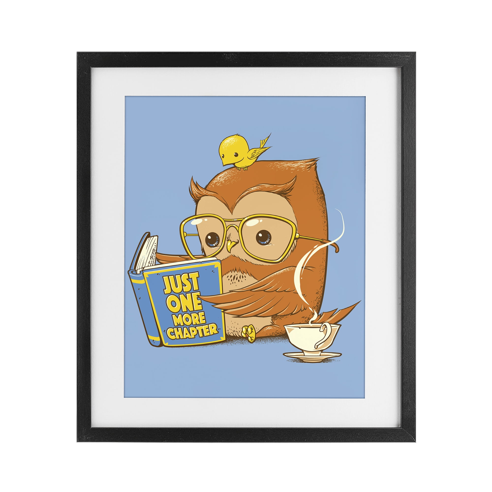 Stupell Industries One More Chapter Owl Black Framed Print Under Glass, design by Tobe Fonseca