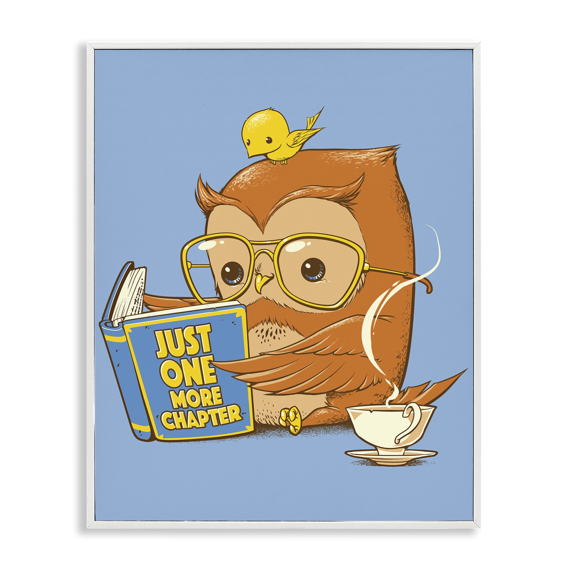 Stupell Industries One More Chapter Owl White Framed Giclee Art, design by Tobe Fonseca
