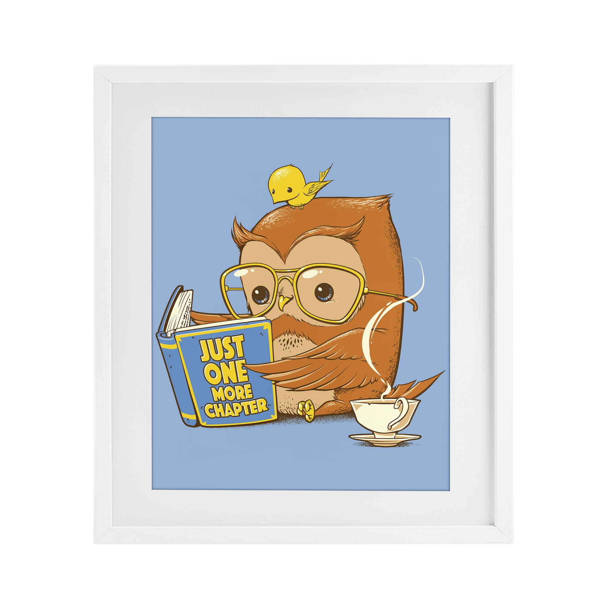 Stupell Industries One More Chapter Owl White Framed Print Under Glass, design by Tobe Fonseca
