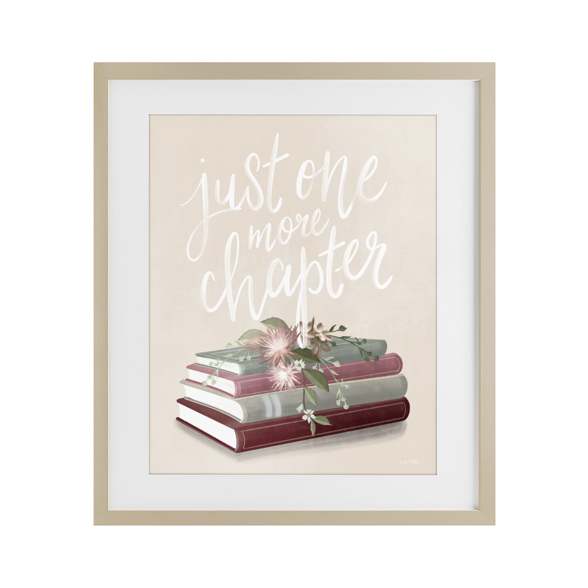 Stupell Industries One More Chapter on Beige Birch Framed Print Under Glass, design by House Fenway