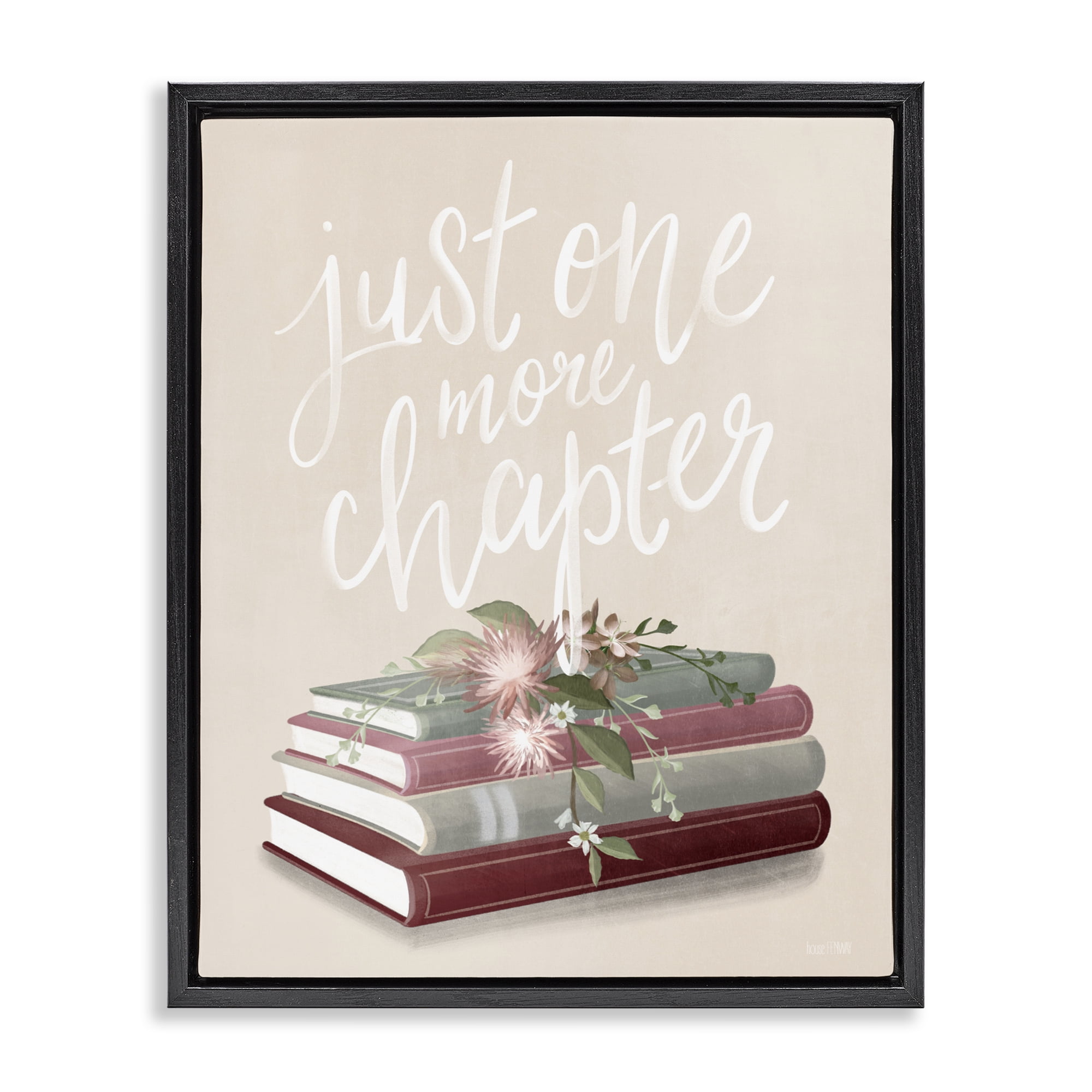 Stupell Industries One More Chapter on Beige Black Framed Floater Canvas Wall Art, design by House Fenway