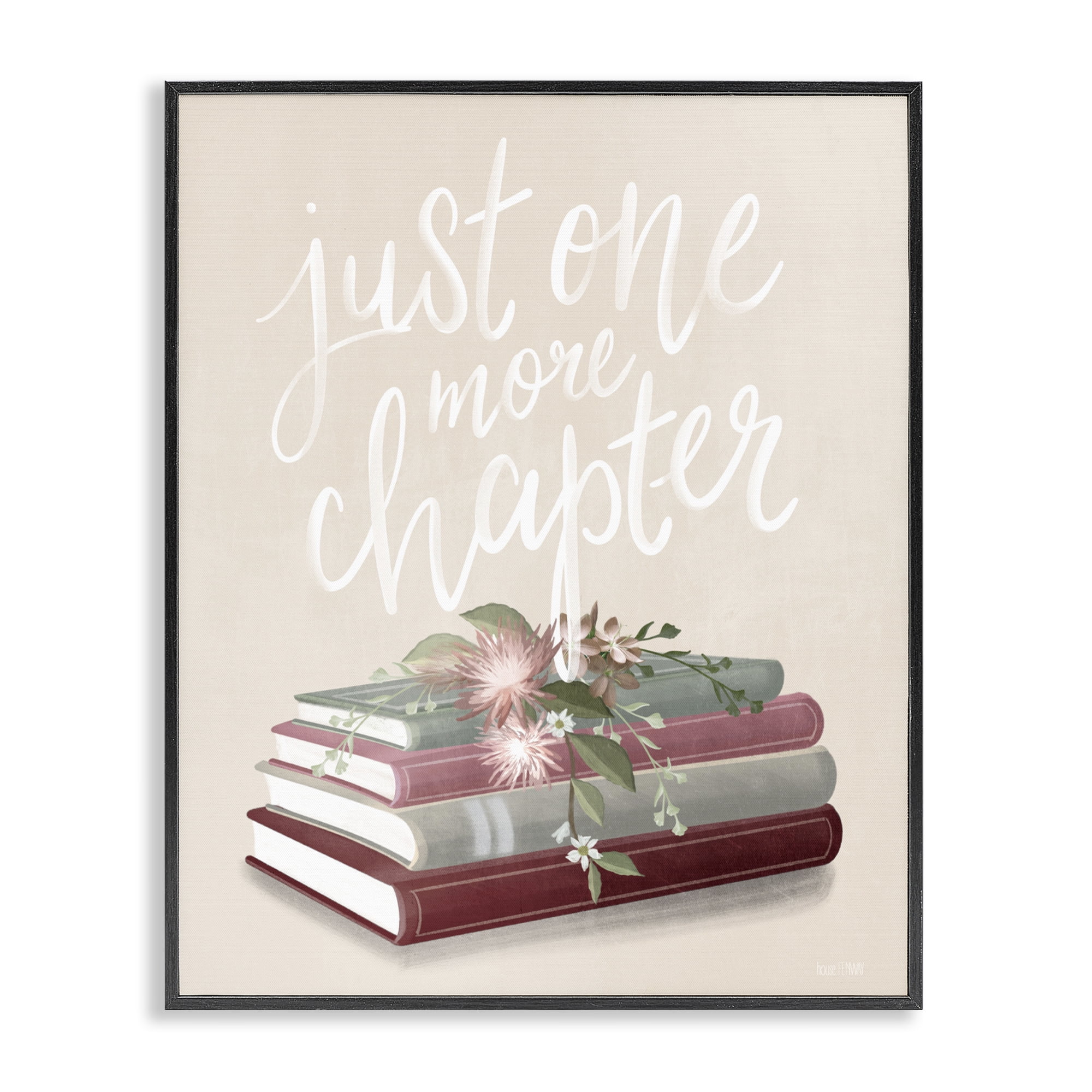 Stupell Industries One More Chapter on Beige Black Framed Giclee Art, design by House Fenway