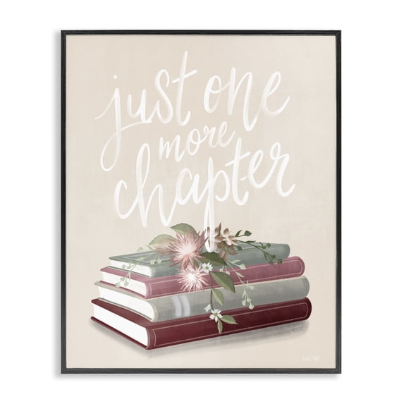 Stupell Industries French Country One More Chapter on Beige Black Framed Giclee Art, 11 x 14, by House Fenway