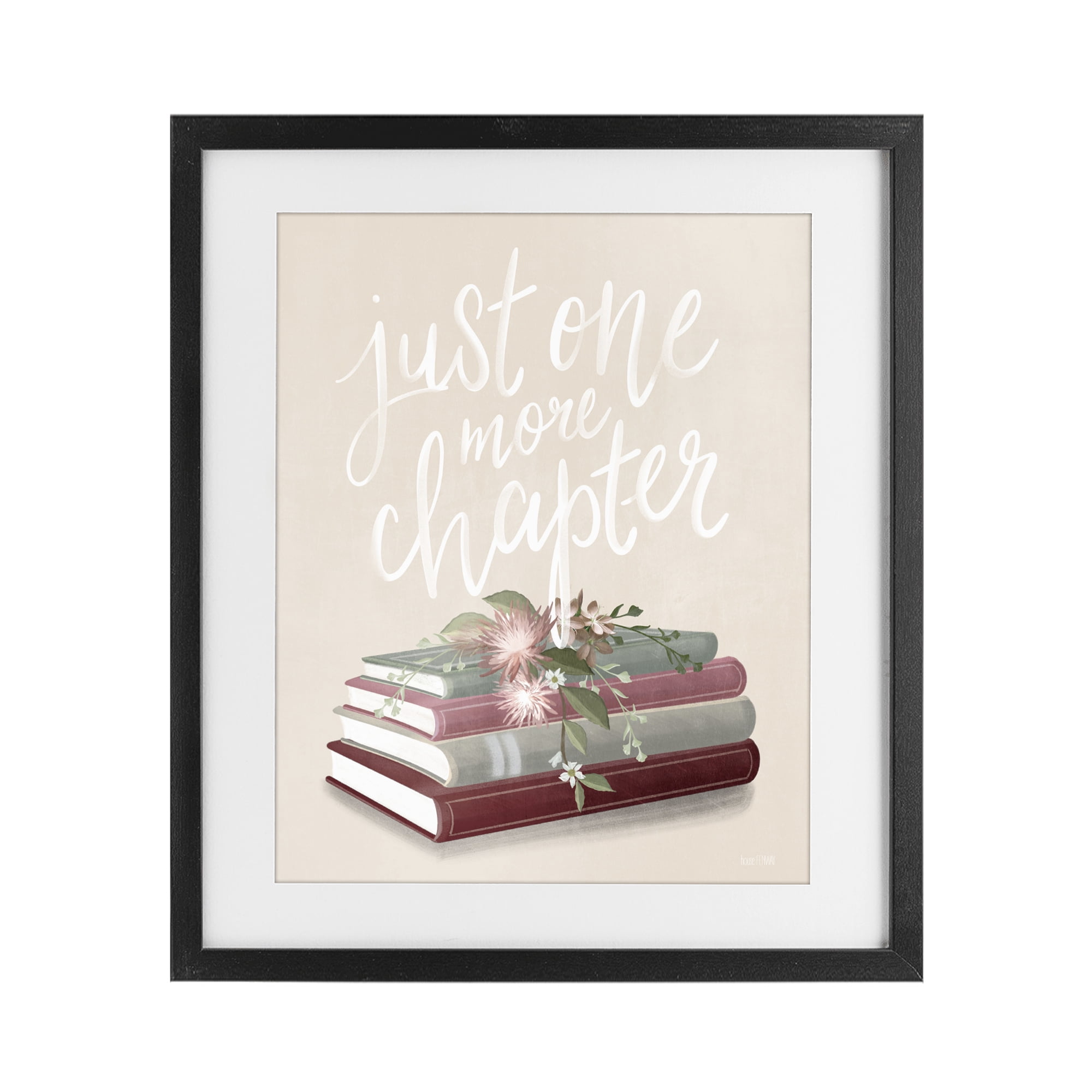 Stupell Industries One More Chapter on Beige Black Framed Print Under Glass, design by House Fenway