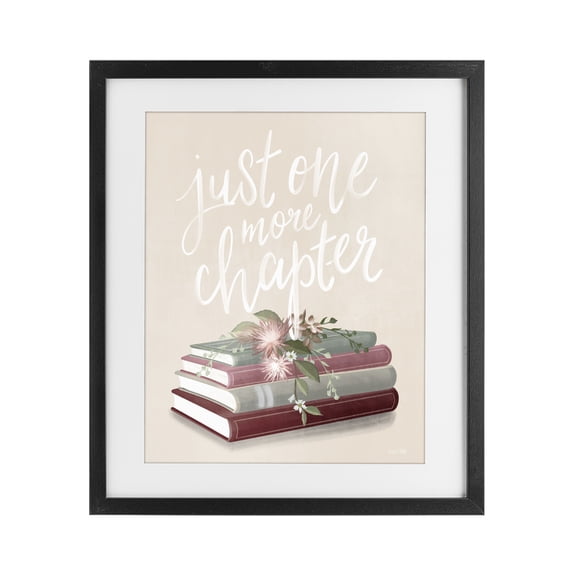 Stupell Industries French Country One More Chapter on Beige Black Framed Print Under Glass, 13 x 16, by House Fenway