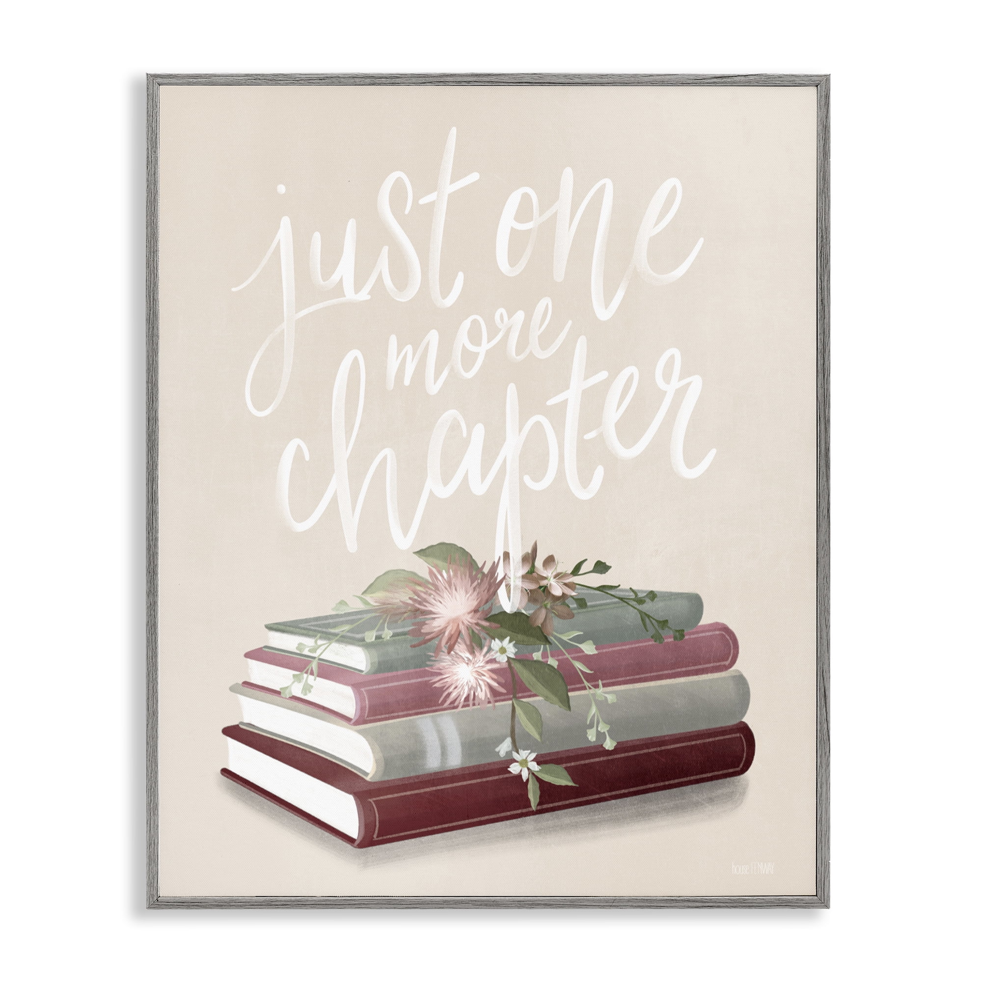 Stupell Industries One More Chapter on Beige Gray Framed Giclee Art, design by House Fenway