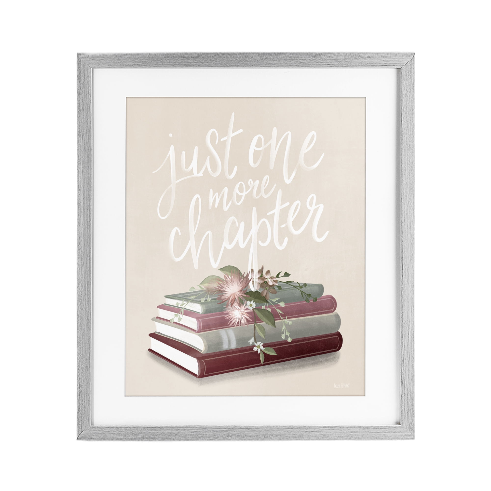 Stupell Industries One More Chapter on Beige Gray Framed Print Under Glass, design by House Fenway