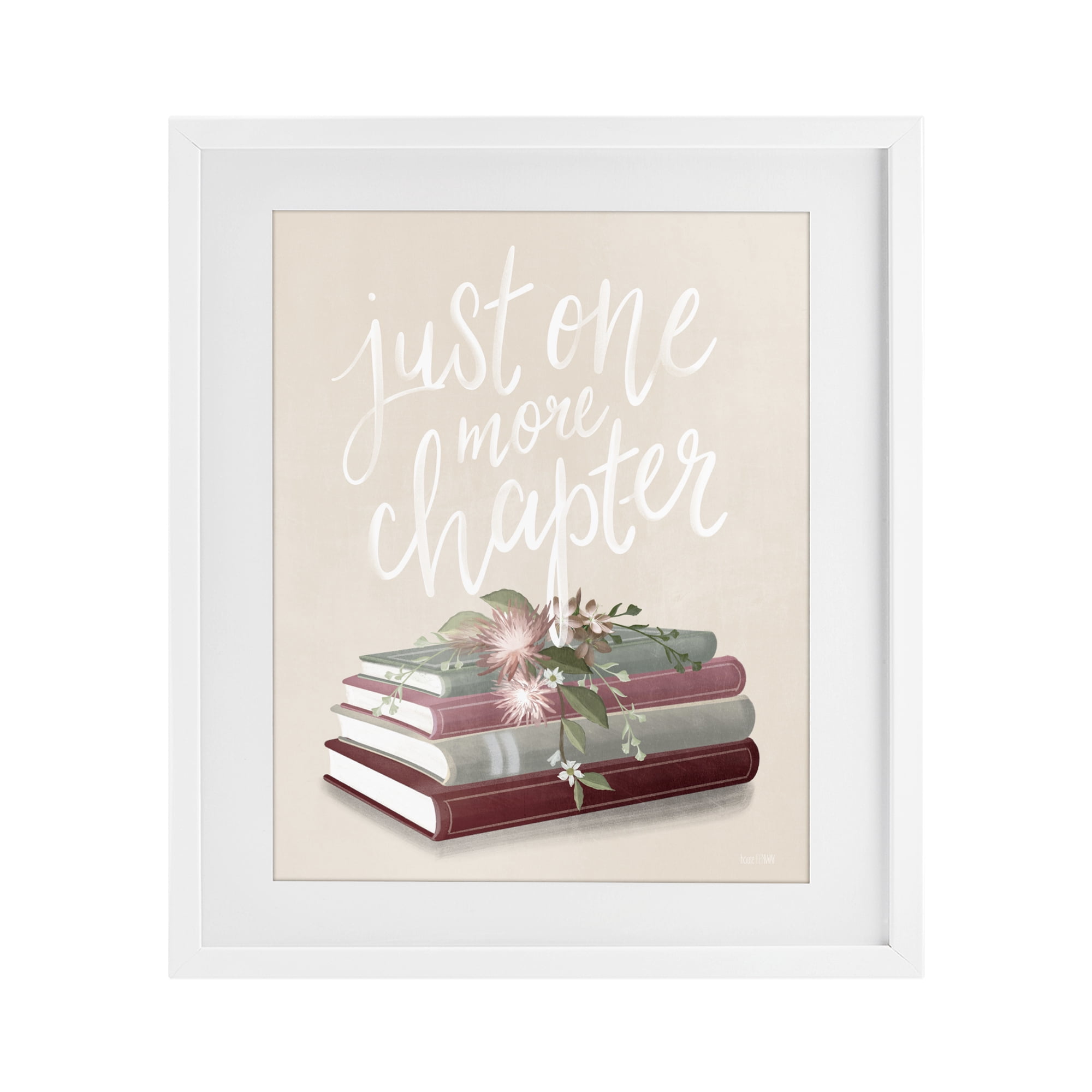 Stupell Industries One More Chapter on Beige White Framed Print Under Glass, design by House Fenway