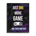 thumbnail image 1 of Stupell Industries One More Game Video Gamer Controller Text Sign Graphic Art Black Framed Art Print Wall Art, Design by Annie Warren, 1 of 5