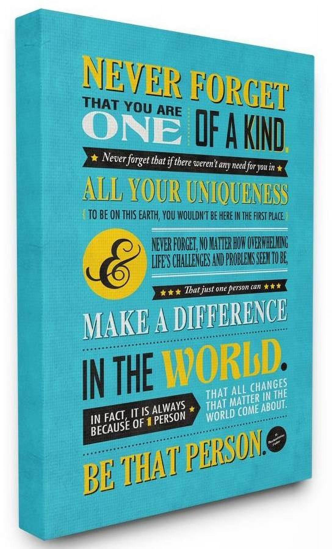 Stupell Industries One Of A Kind Inspirational Yellow Blue Design Canvas Wall Art by Ester Kay