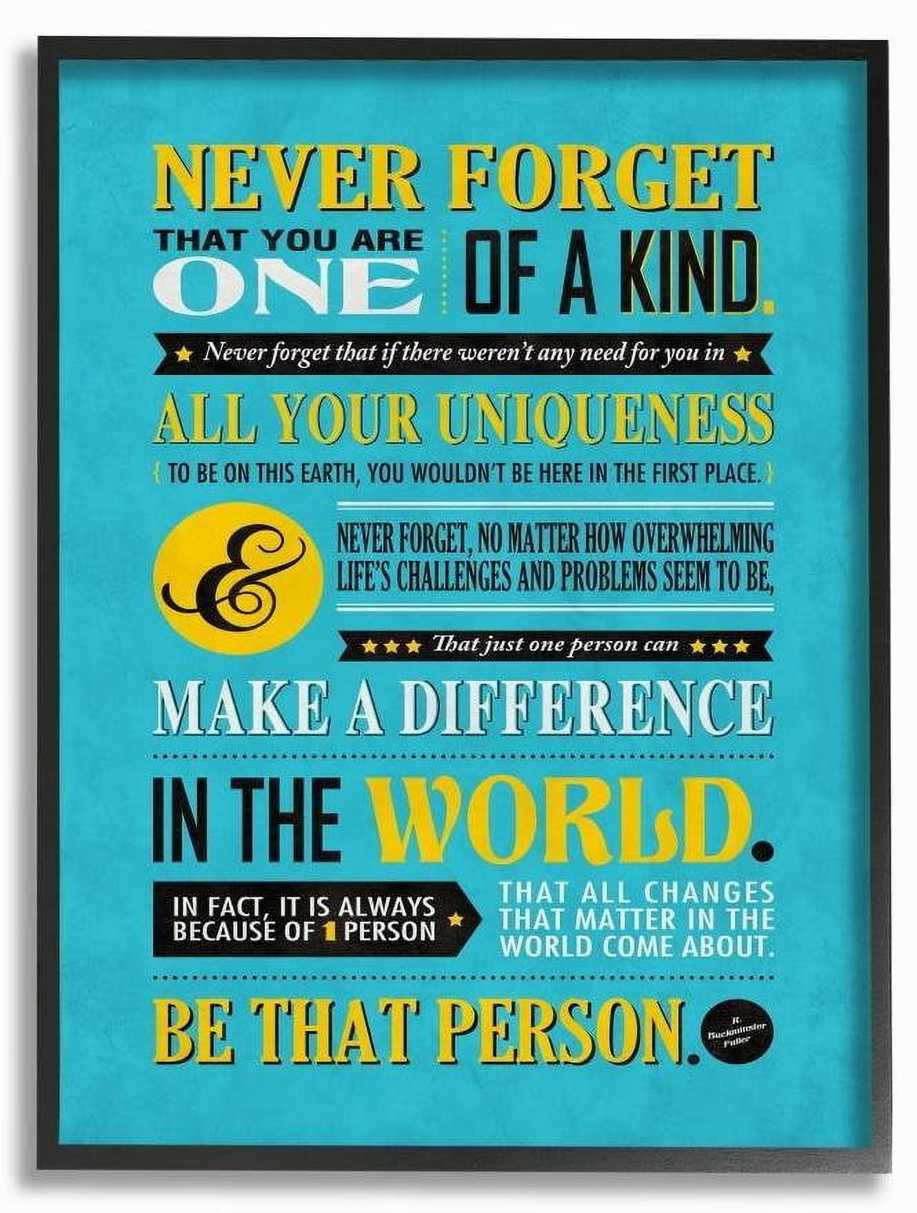 Stupell Industries One Of A Kind Inspirational Yellow Blue Design Framed Wall Art by Ester Kay