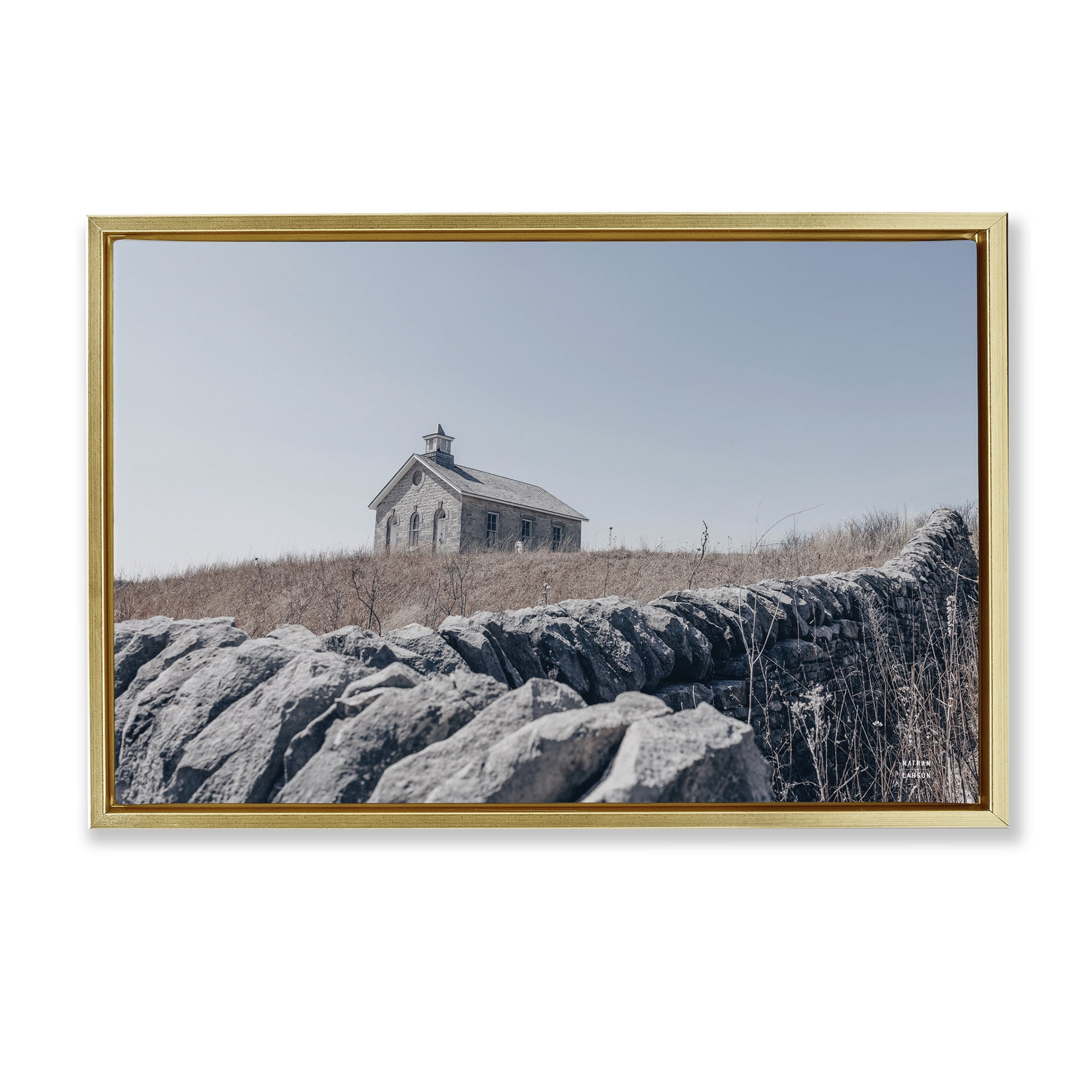 Stupell Industries One Room Schoolhouse Gold Framed Floater Canvas Wall Art, design by Nathan Larson