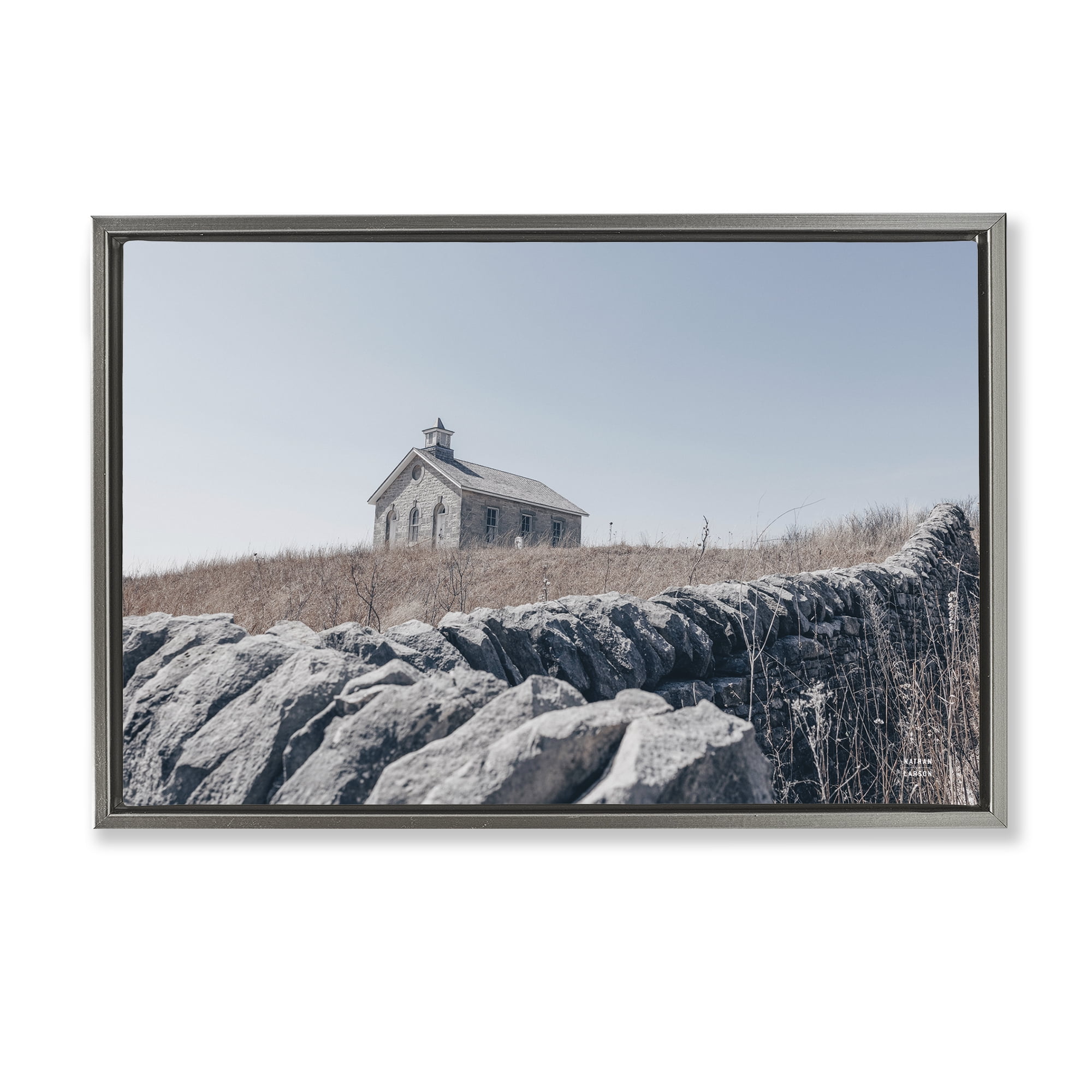 Stupell Industries One Room Schoolhouse Gray Framed Floater Canvas Wall Art, design by Nathan Larson
