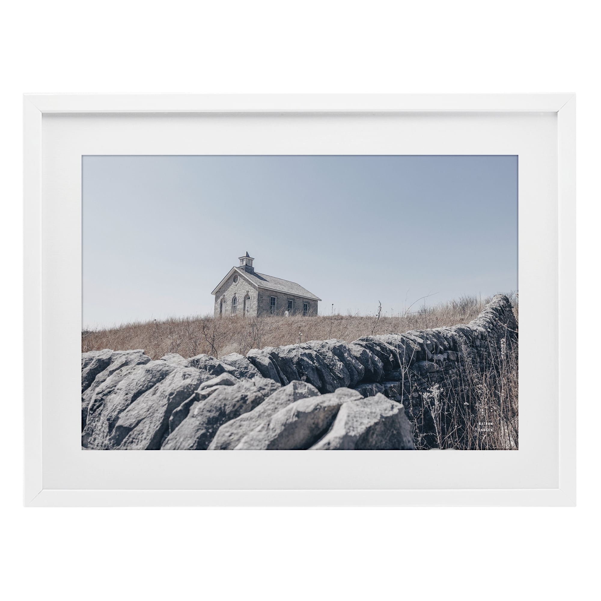 Stupell Industries One Room Schoolhouse White Framed Print Under Glass, design by Nathan Larson