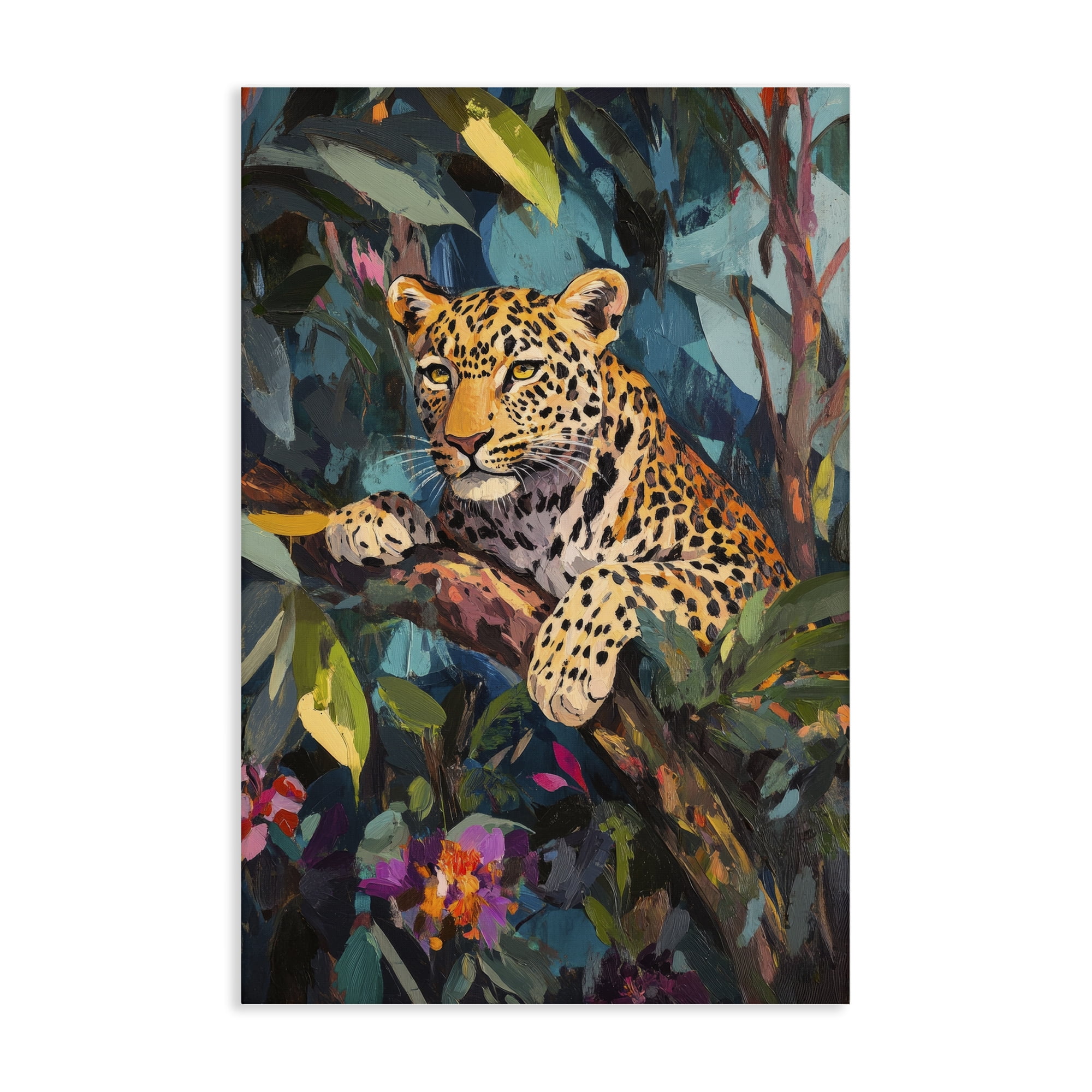 Stupell Industries One The Wild Side Leopard Canvas Wall Art, design by Petal Prints Design