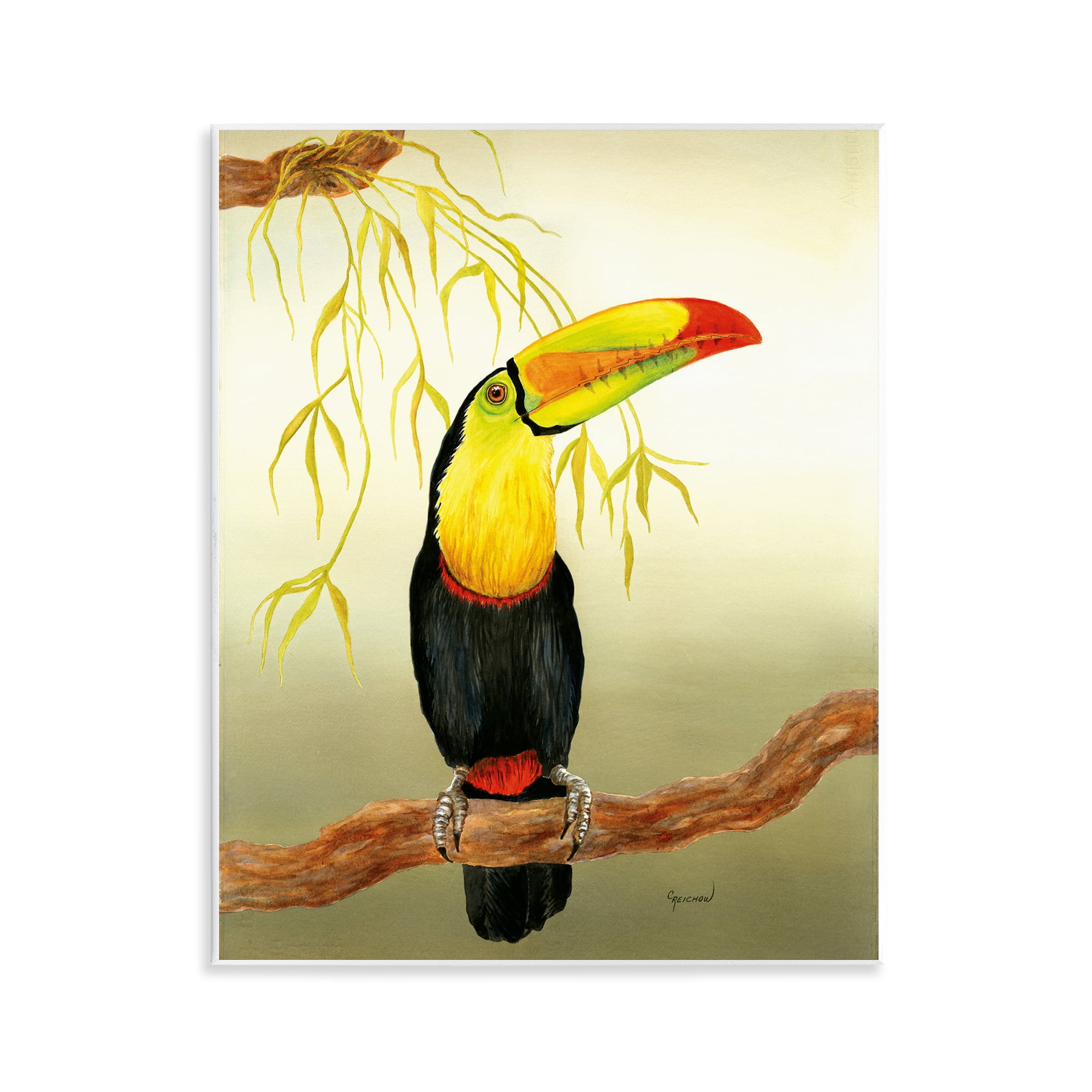 Stupell Industries One Toucan on Branch Animals & Insects Painting Unframed Art Print Wall Art, 11 x 14