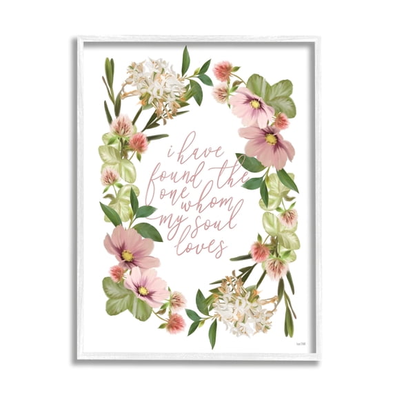 Stupell Industries One Whom My Soul Loves Quote Pink Spring Florals, 11 x 14, Design by House Fenway