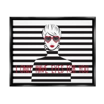 Stupell Industries Only Eyes For You Typography Painting Black Floater Framed Canvas Art Print Wall Art, 21 x 17