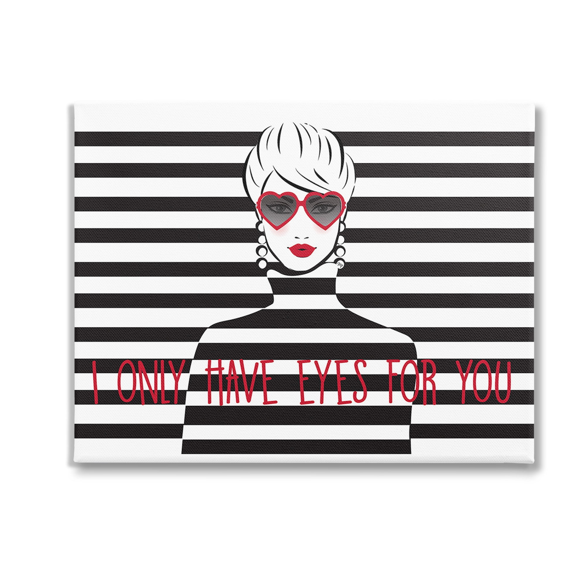 Stupell Industries Only Eyes For You Typography Painting Gallery Wrapped Canvas Art Print Wall Art, 30 x 24