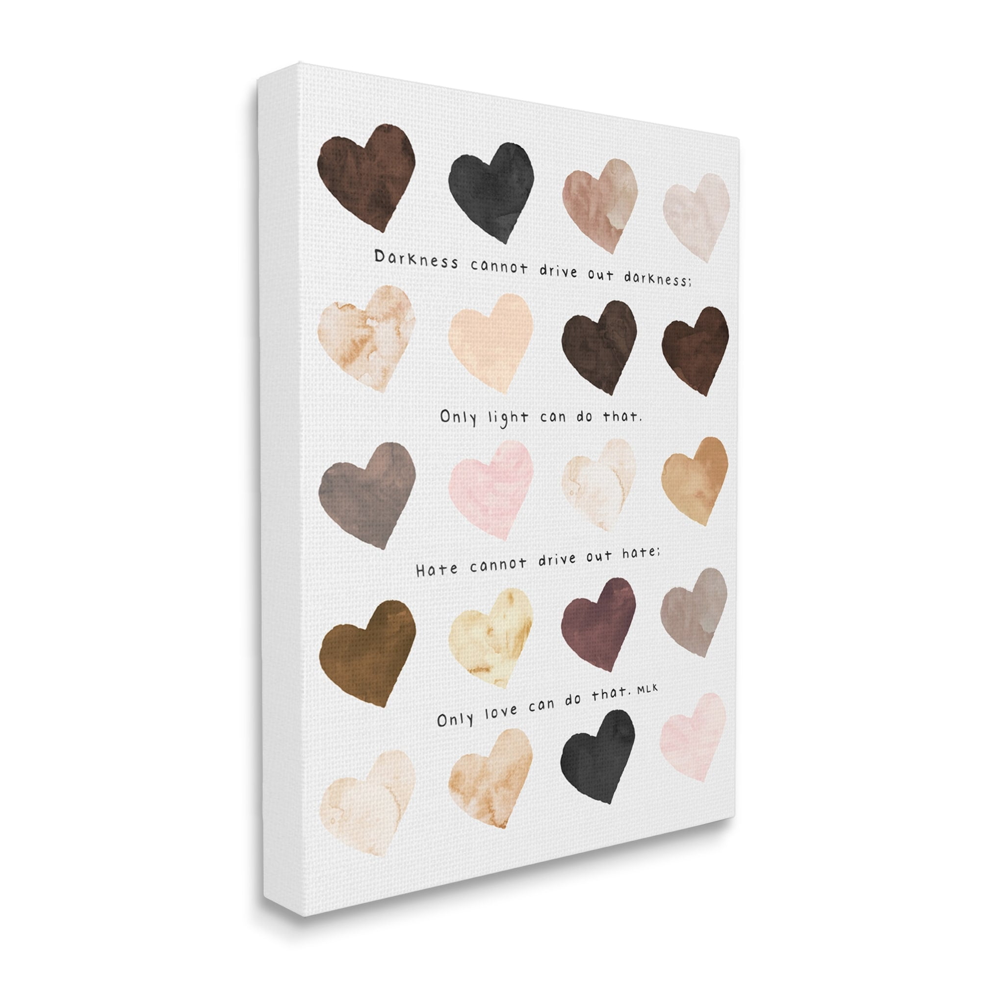 Stupell Industries Only Love Can Famous MLK Phrase Heart Pattern ...