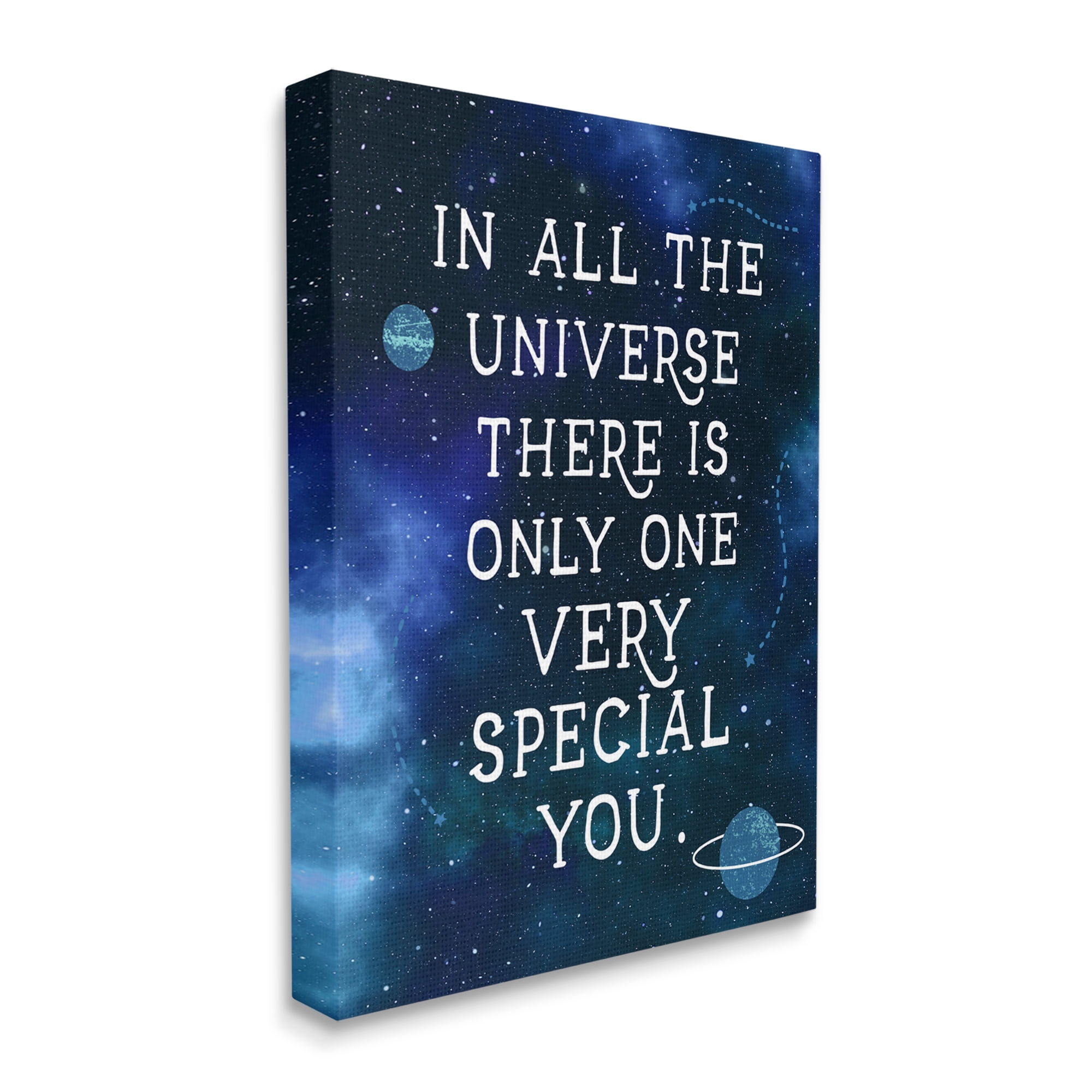 Stupell Industries Only One Very Special You Phrase Blue Universe Inspirational Painting Gallery Wrapped Canvas Print Wall Art, 36 x 48
