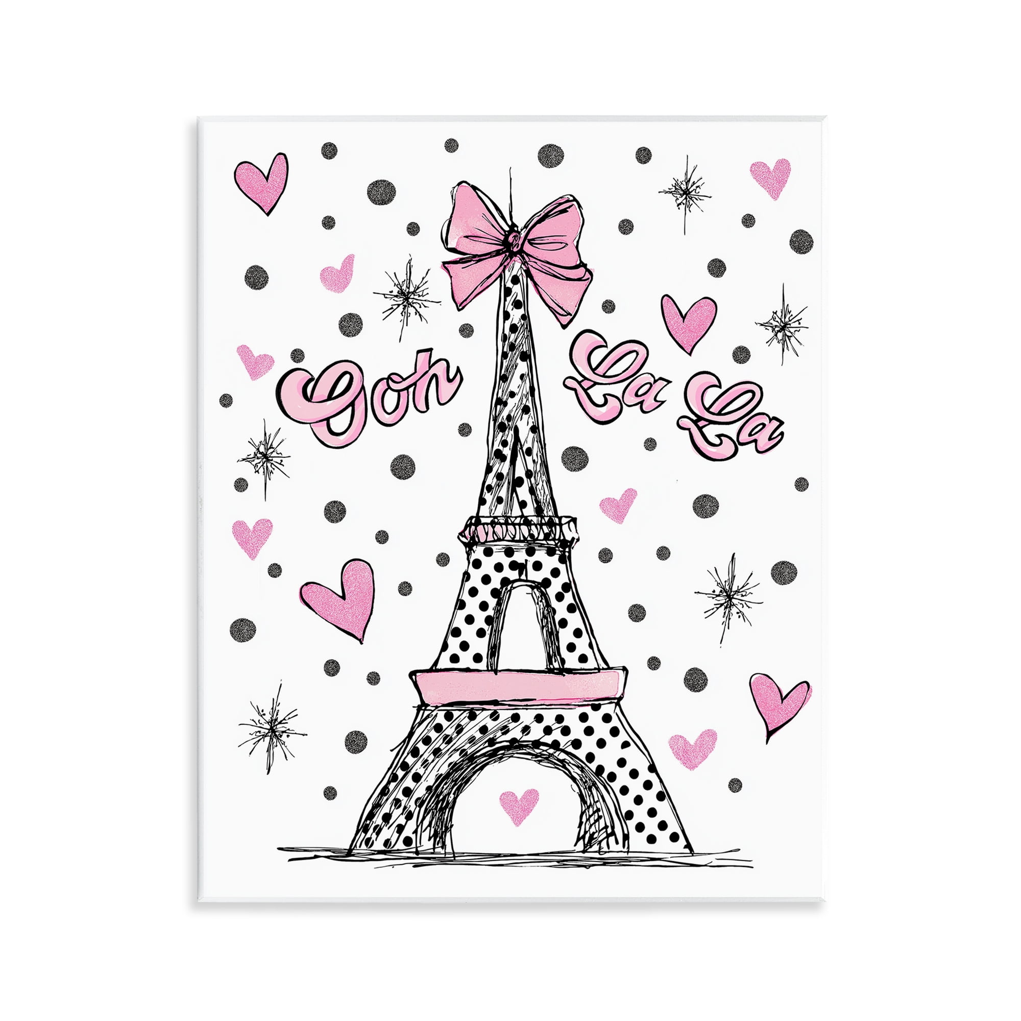 Stupell Industries Ooh La La Polka Dots Eiffel Wall Plaque Art, design by Jess Stempel