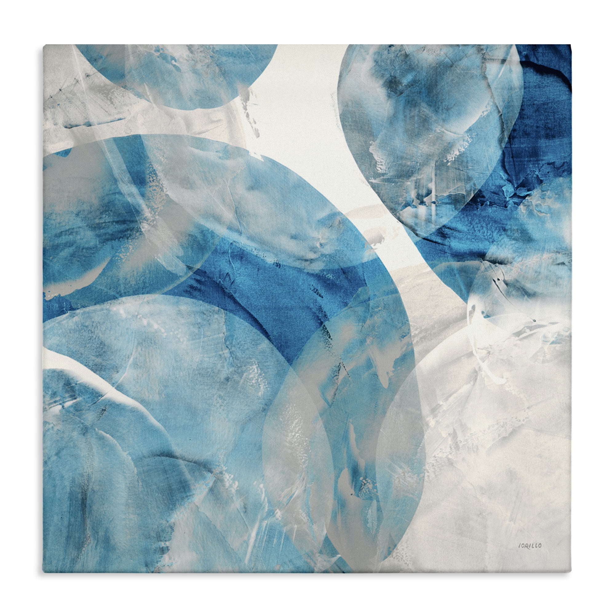 Stupell Industries Opaque Blue Spheres Abstract Painting Gallery Wrapped Canvas Art Print Wall Art, 36 x 36