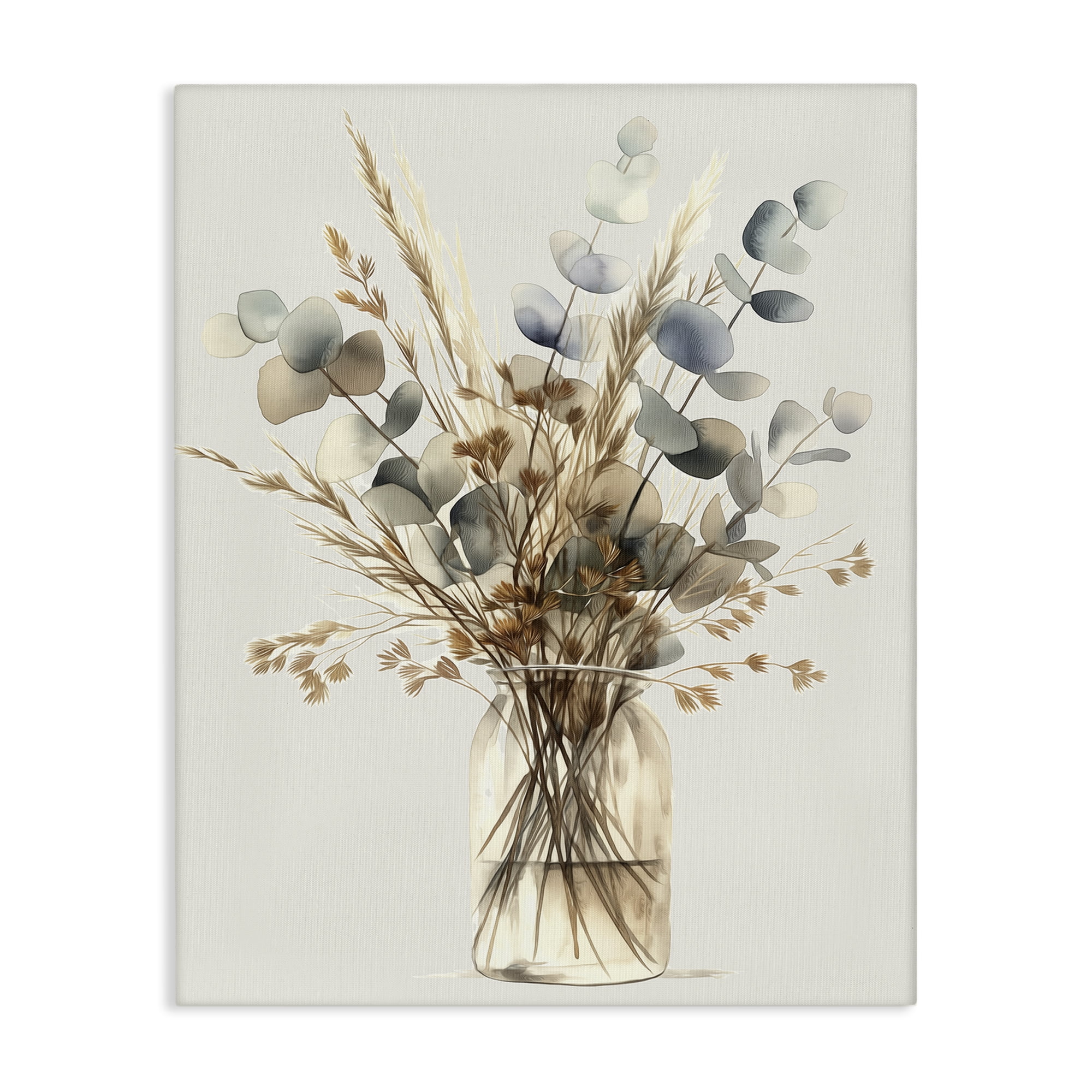 Stupell Industries Opaque Eucalyptus Bouquet Plants & Flowers Painting Wrapped Canvas Art Print Wall Art, 16 x 20