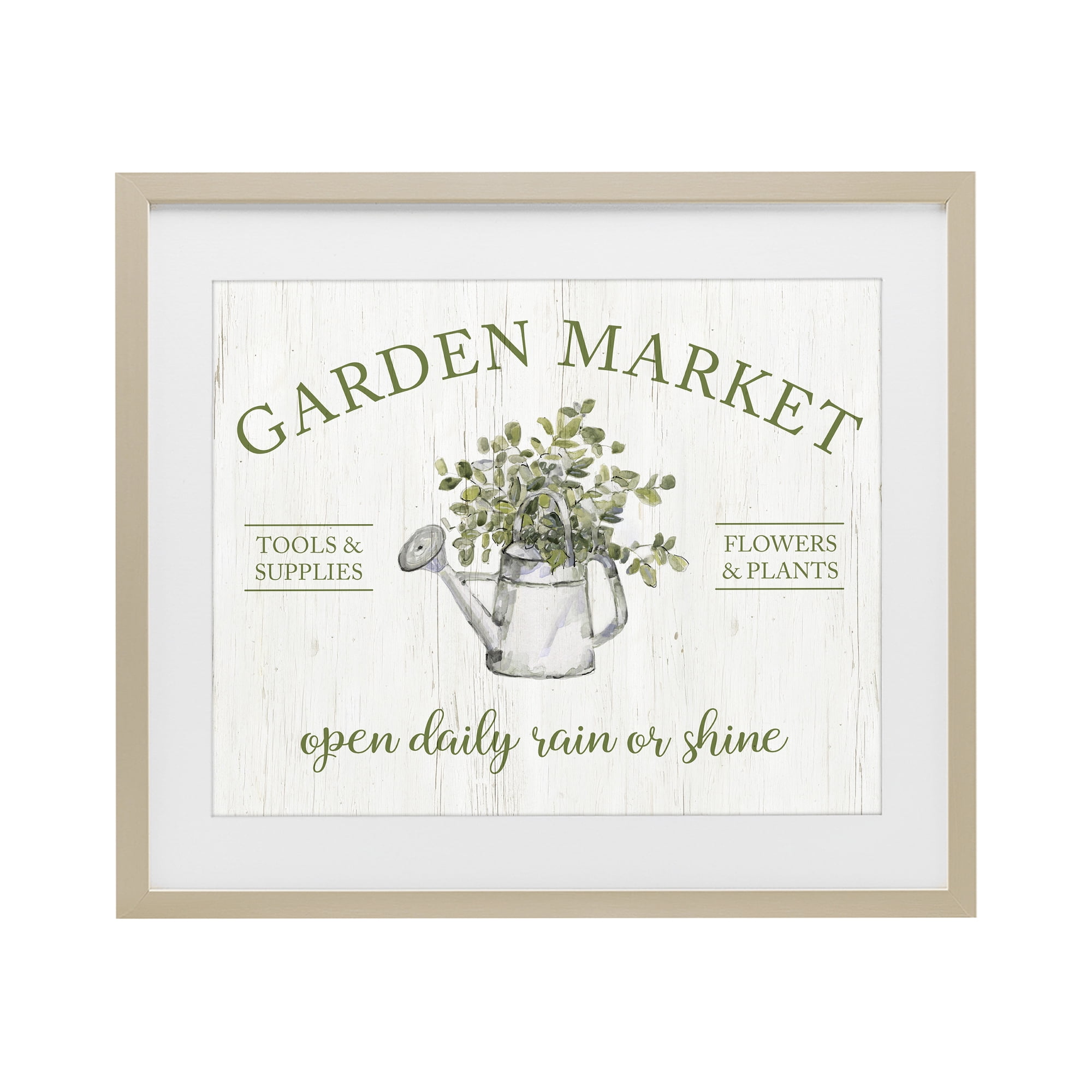 Stupell Industries Open Daily Garden Market Birch Framed Print Under Glass, design by Sally Swatland