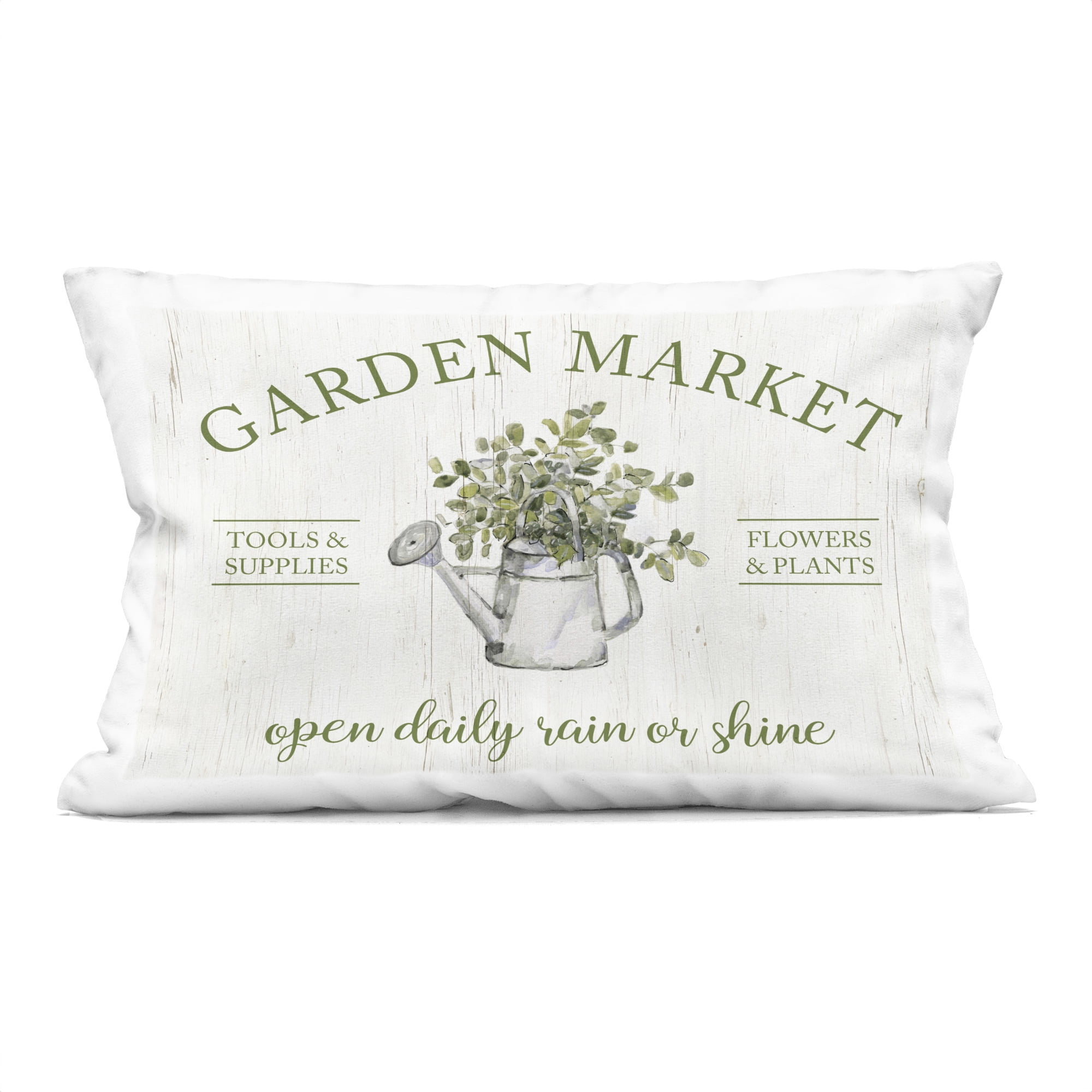 Stupell Industries Open Daily Garden Market Decorative Printed Throw Pillow, design by Sally Swatland, 14 x 7 x 20