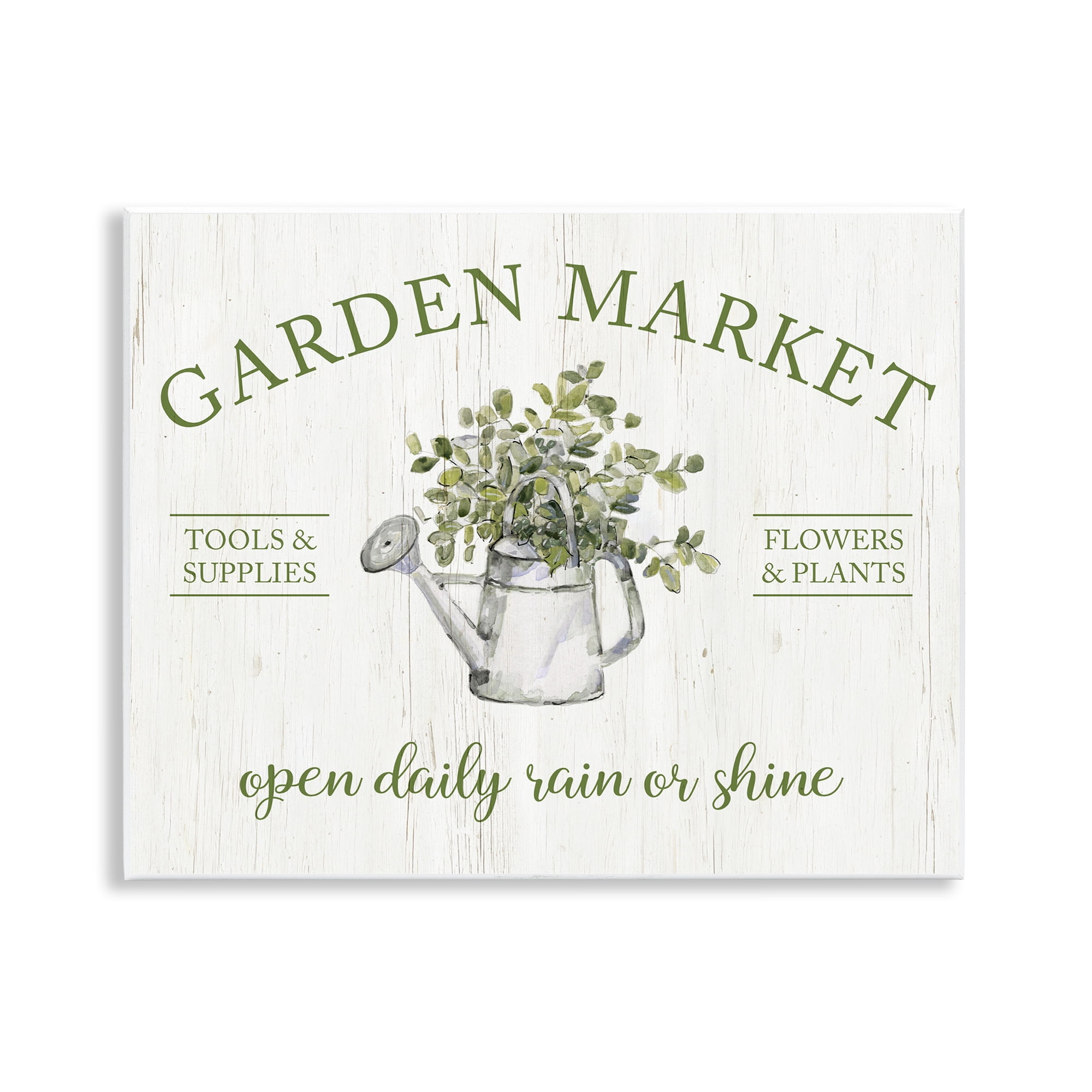Stupell Industries Open Daily Garden Market Wall Plaque Art, design by Sally Swatland