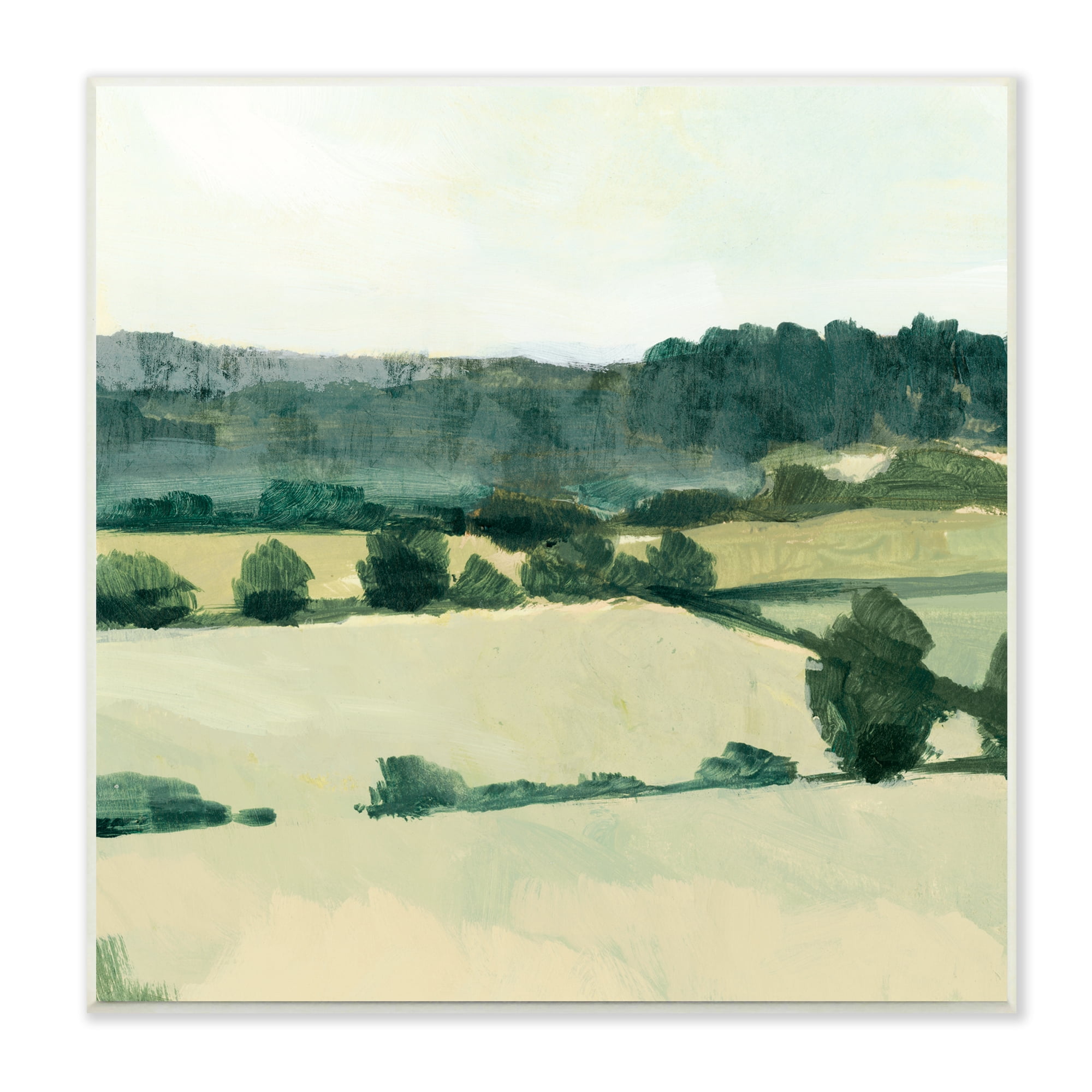 Stupell Industries Open Green Farm Fields Abstract Country Tree Landscape, 12 x 12, Design by Victoria Barnes