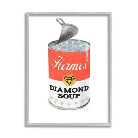 Stupell Industries Open Lid Soup Red Can Pop Glam Fashion, 16 x 20, Design by Amanda Greenwood