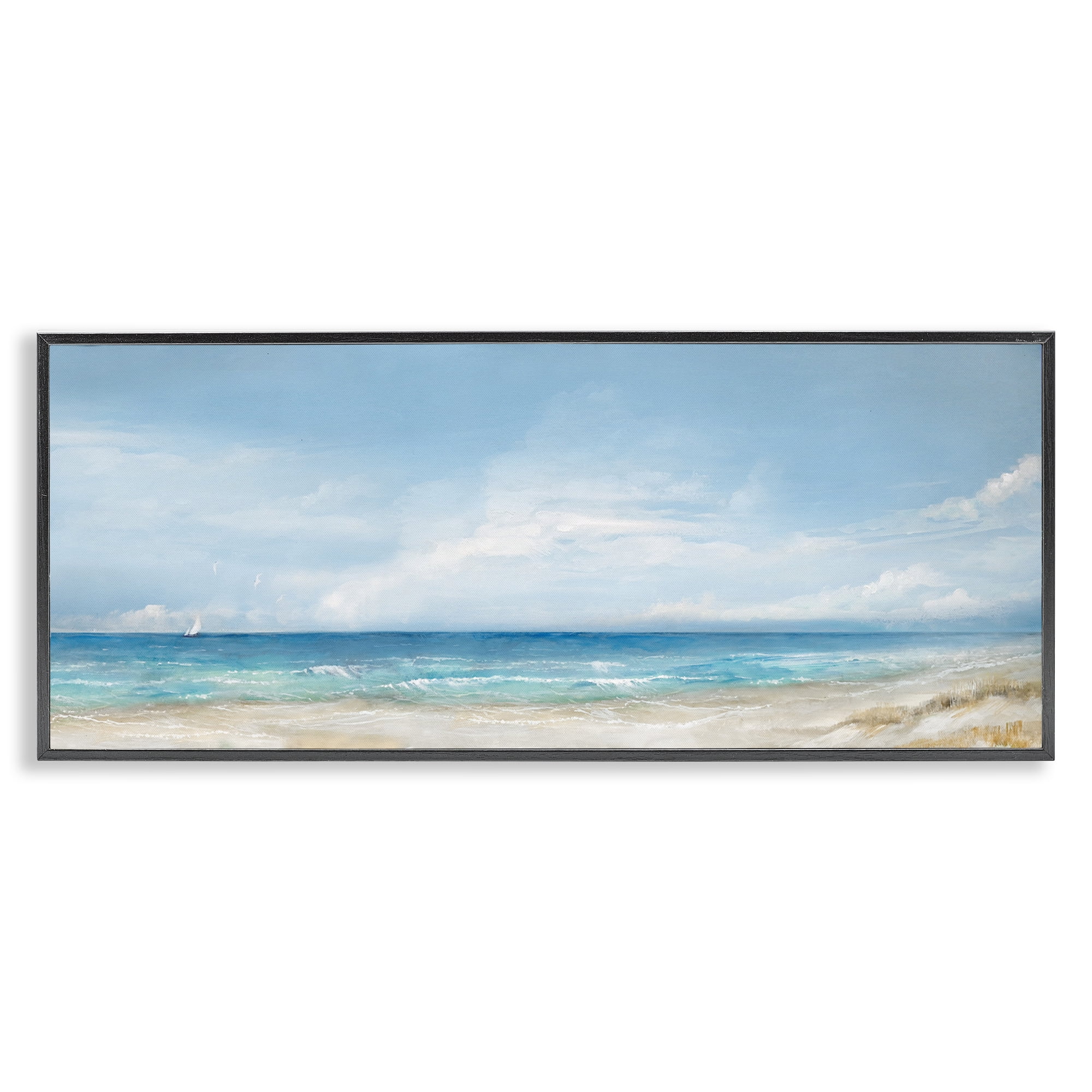 Stupell Industries Open Panoramic Sea Black Framed Giclee Art, design by Ruane Manning
