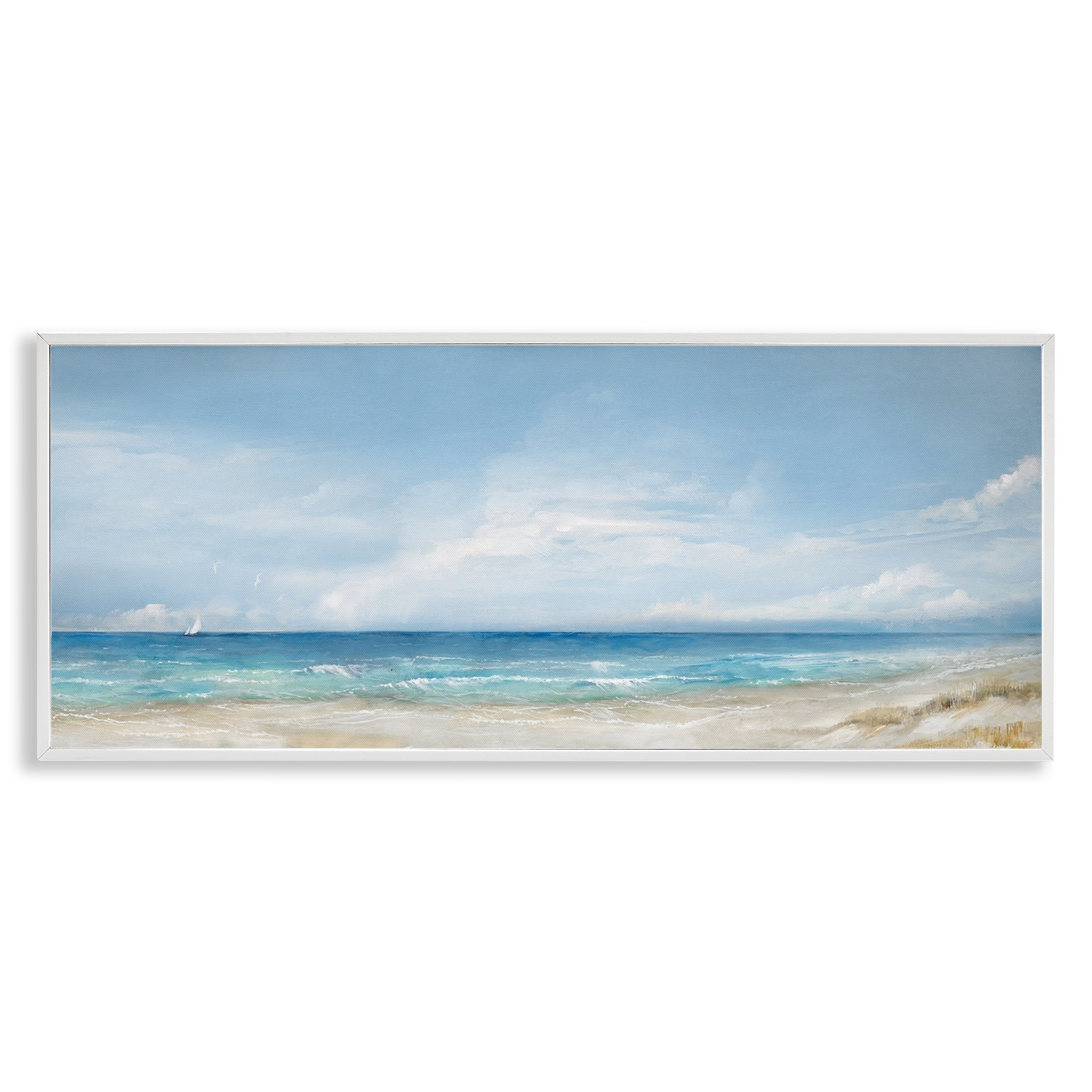 Stupell Industries Open Panoramic Sea White Framed Giclee Art, design by Ruane Manning