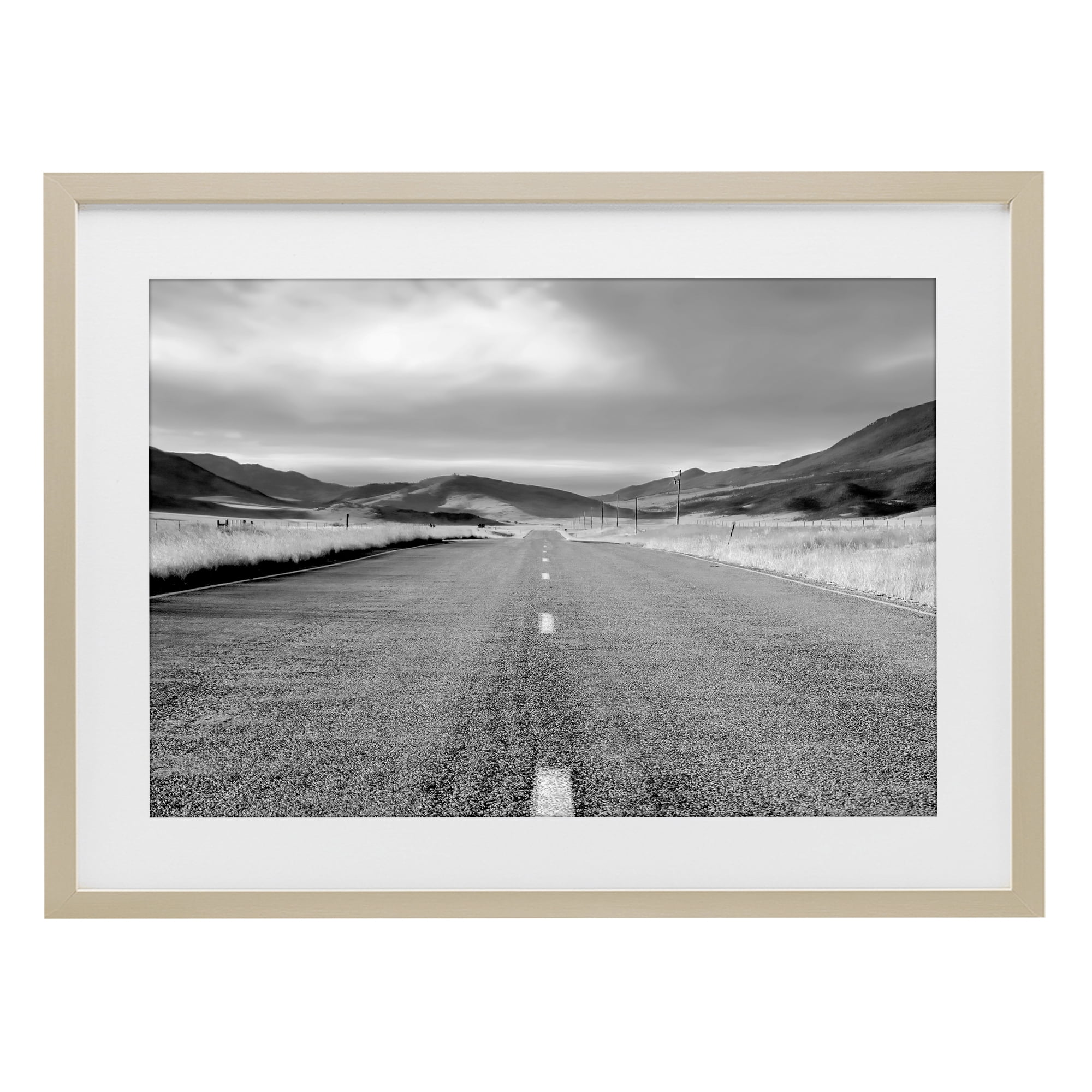 Stupell Industries Open Road Through Rolling Hills Birch Framed Print Under Glass, design by Steve Toole