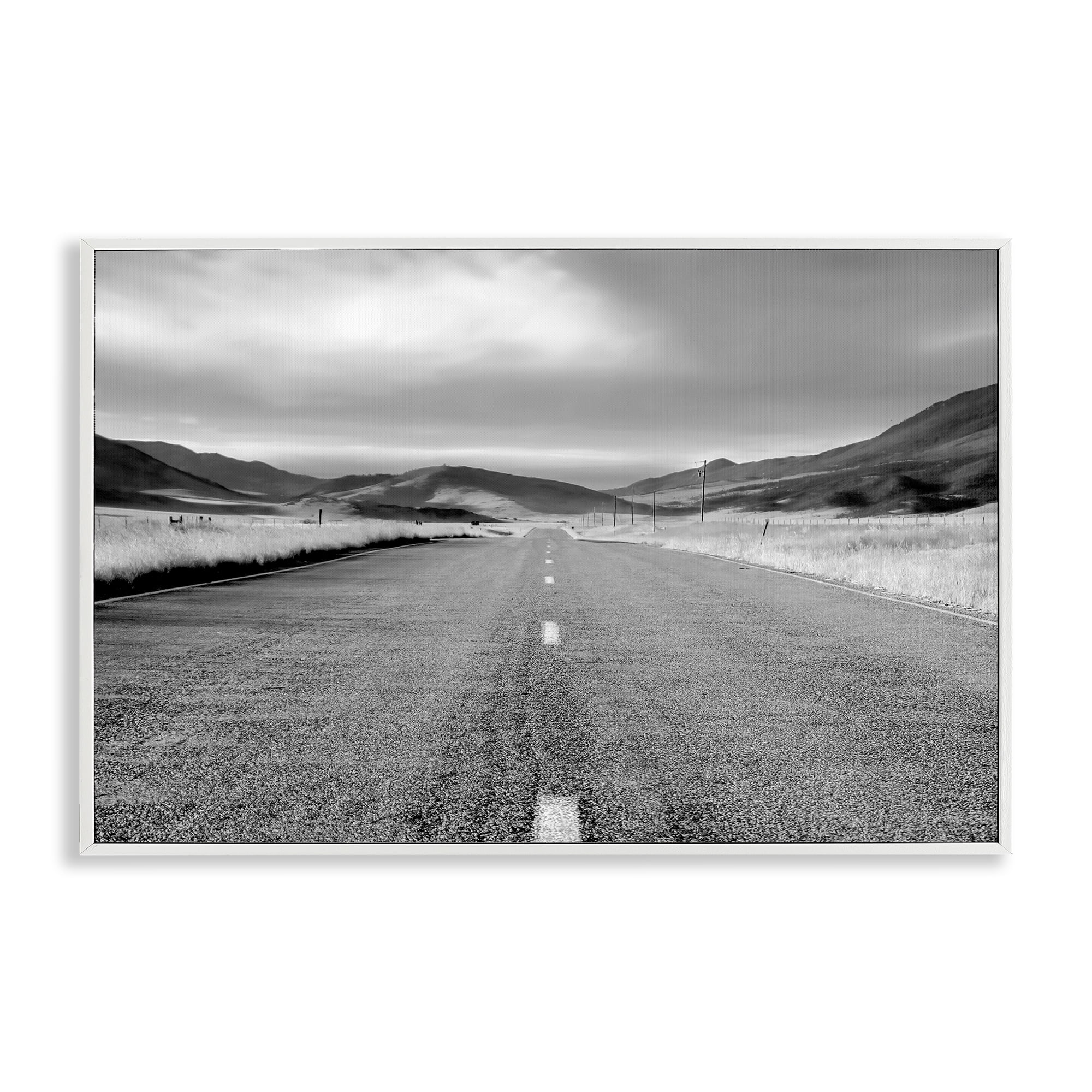 Stupell Industries Open Road Through Rolling Hills White Framed Giclee Art, design by Steve Toole