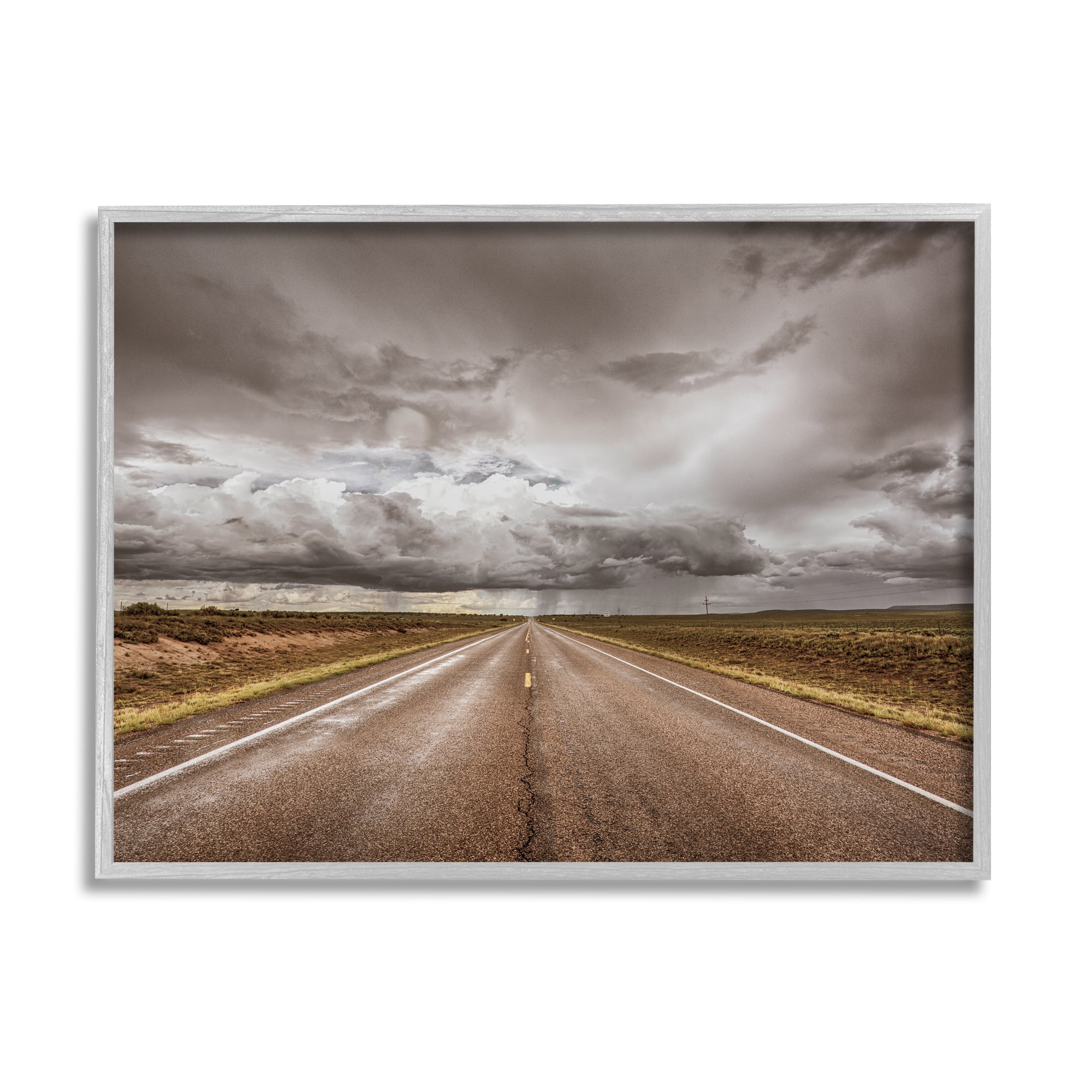 Stupell Industries Open Road under Stormy Sky Western Landscape, 16 x 20,  Design by Nathan Larson, image size:2000x2000