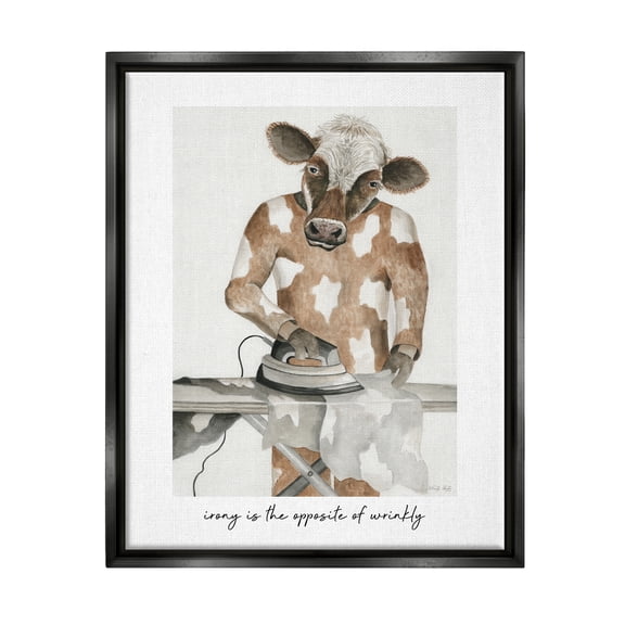 Stupell Industries Opposite of Wrinkly Phrase Animals & Insects Painting Black Floater Framed Art Print Wall Art, 17 x 21