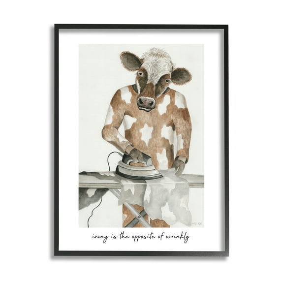 Stupell Industries Opposite of Wrinkly Phrase Animals & Insects Painting Black Framed Art Print Wall Art, 24 x 30
